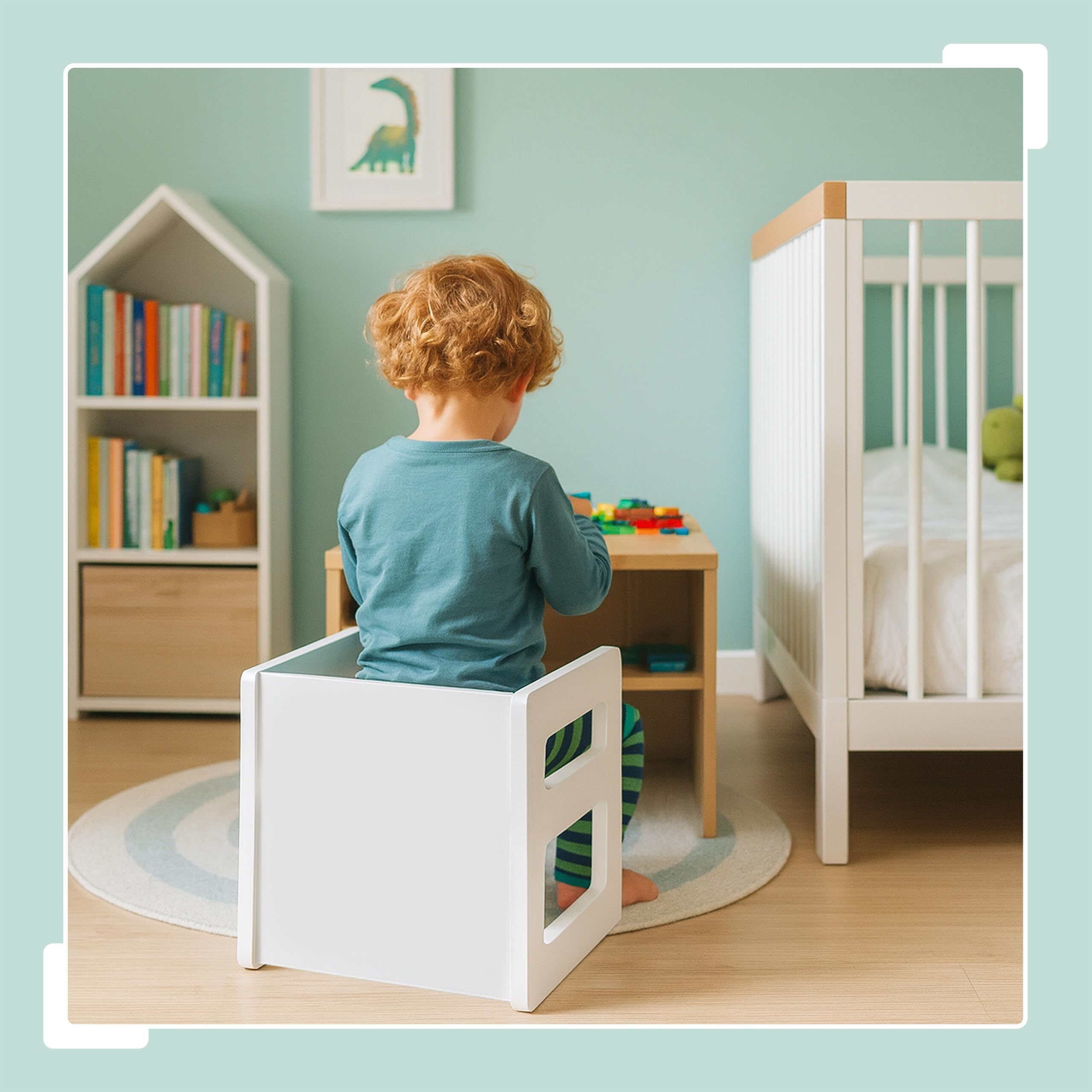 Relaxdays Lot de 2 Tabourets Enfants MDF Blanc 30x30x30 cm