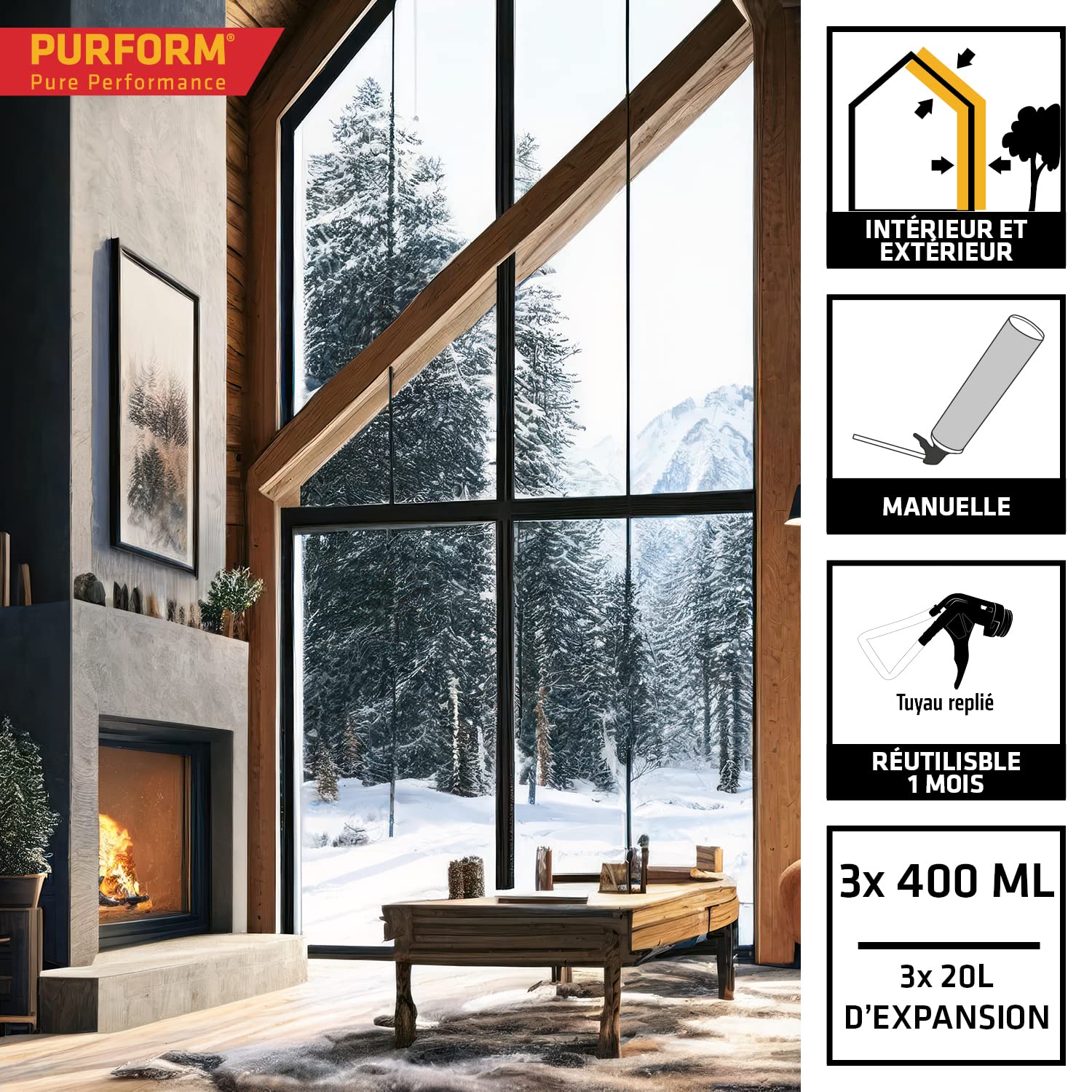 SIKA - Lot de 3 - Mousse PU expansive - SIKA Boom 128 Blanc - Tout en un réutilisable - Usage tous sens pour isolation, calfeutrage et remplissage sur multi-supports - 400ml