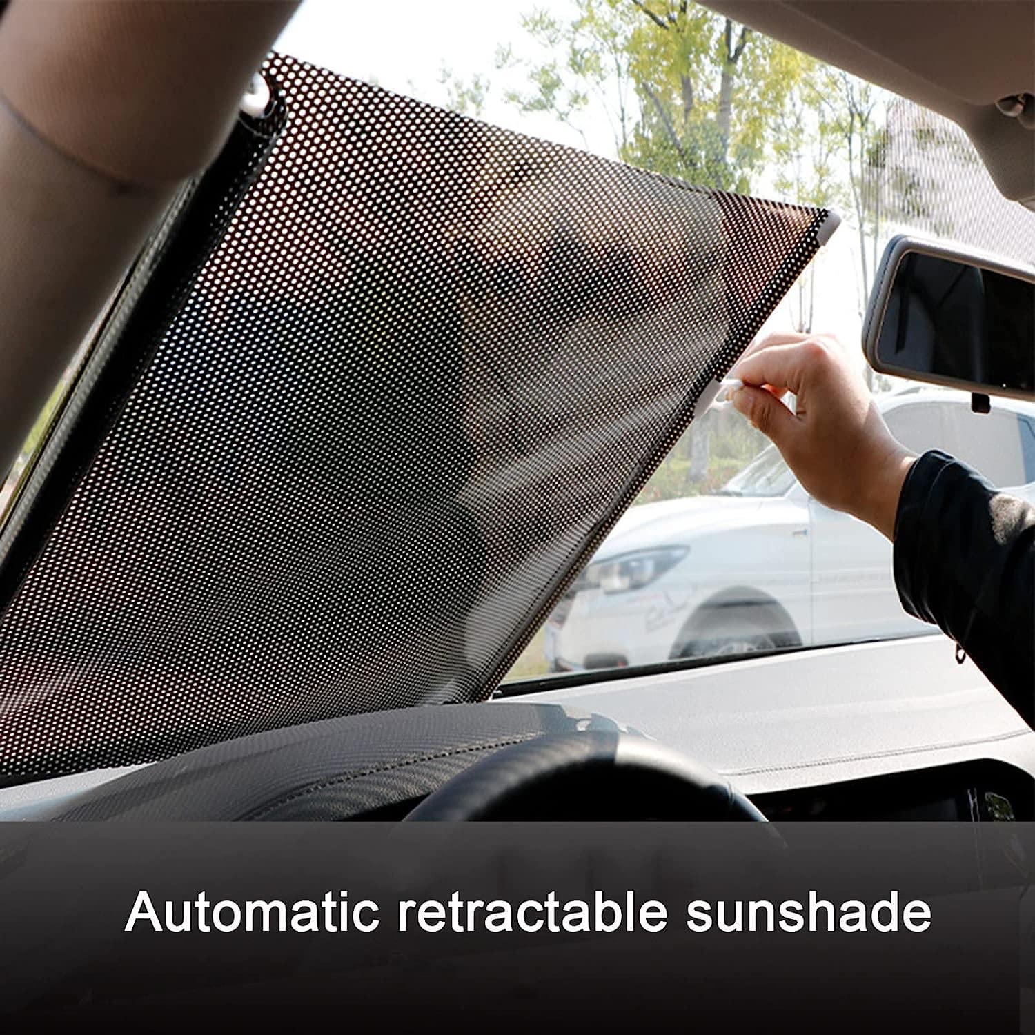 Store enrouleur occultant for fenêtre Store occultant à ventouse, pare-soleil rétractable sans trou for balcon, ventouse, isolation thermique, protection solaire, for voiture, chambre, bureau, cuisine