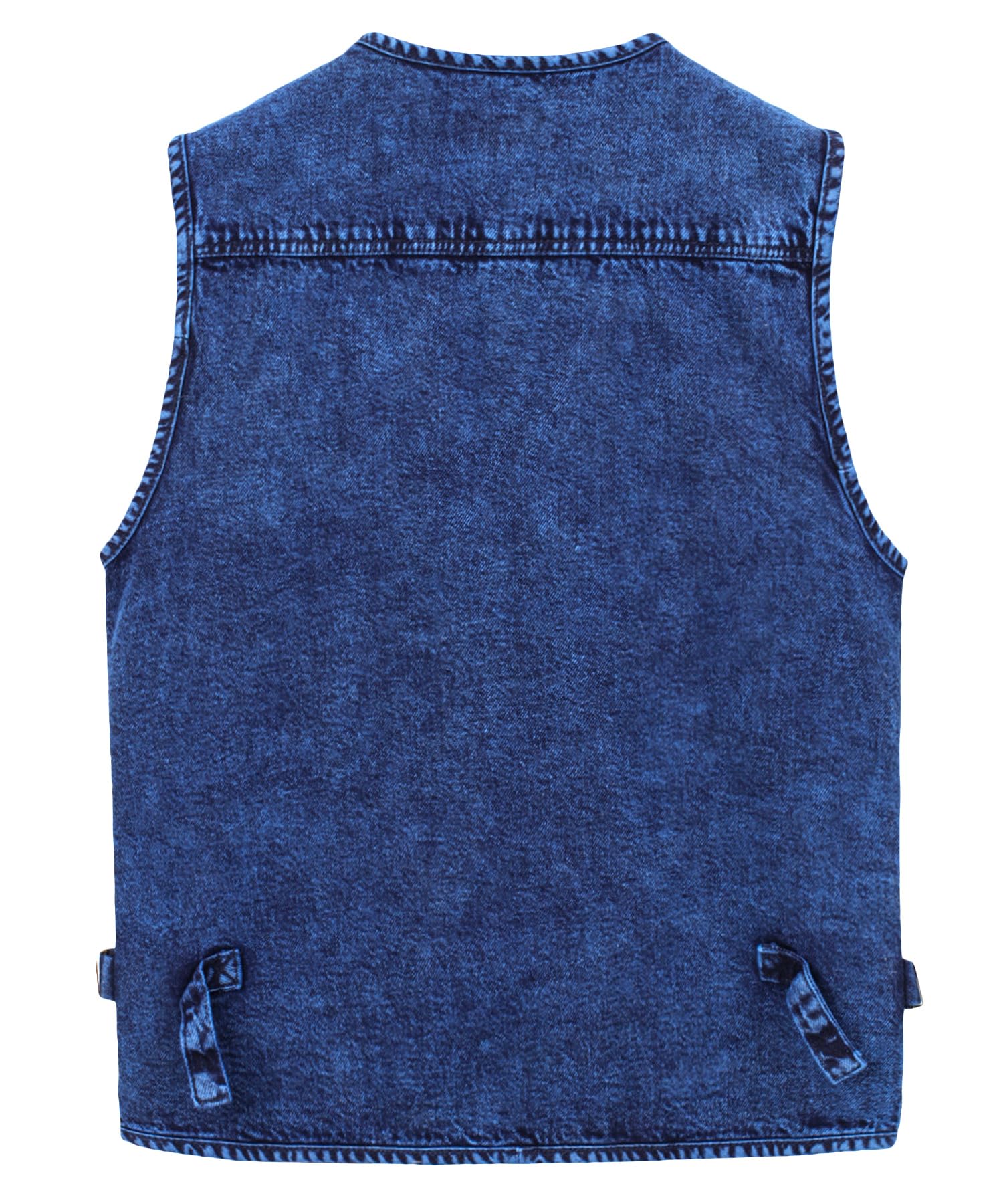 Gilet en Jean pour Homme Cowboy Gilet Moto Multipoches Veste en Jean Sans Manche Denim Gilet Biker