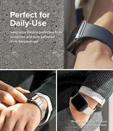 Miniatura 5 de Ringke Estilo de bisel elegante marco de acero inoxidable compatible con Apple Watch Series 8, 7, SE2 de 1.772 pulgadas, protector antiarañazos,