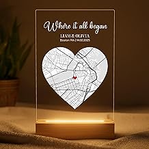 Where We Met Map Gift - Cute Boyfried Gifts From Girlfriend/Personalized Gifts For Her/I Love You Gifts For Him - Custom Plaque Personalized/Christman Presents for Boyfriend - Couple