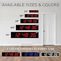 Vista 9 de Reloj digital Ivation con LED enorme de 24.0 pulgadas con cronómetro, alarmas, temporizador de cuenta atrás y temperatura – estante o montaje en Rojo