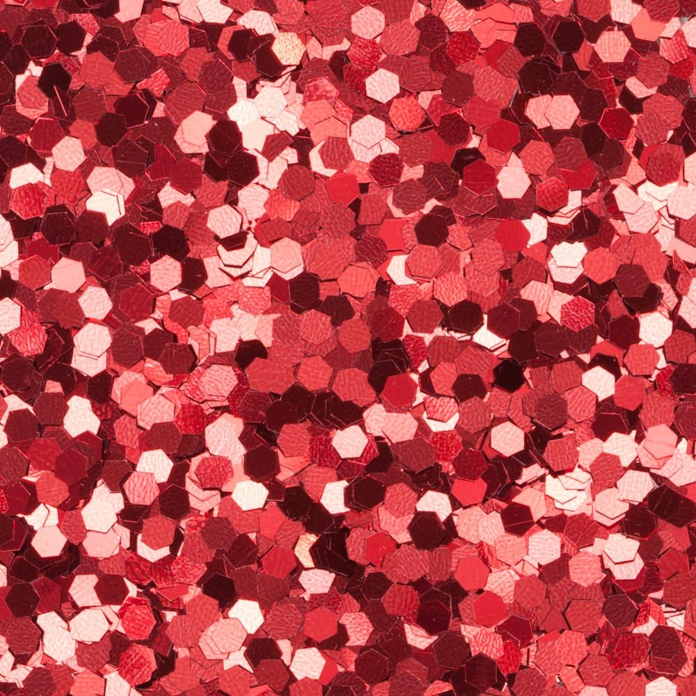 Large Craft Glitter, Red Hexagon, 1/2 ounce