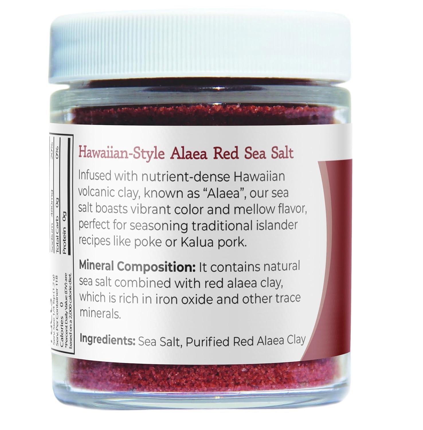 Viva Doria Hawaiian Red Alaea Sea Salt, Fine Grain, 5 Oz Glass Jar image 5