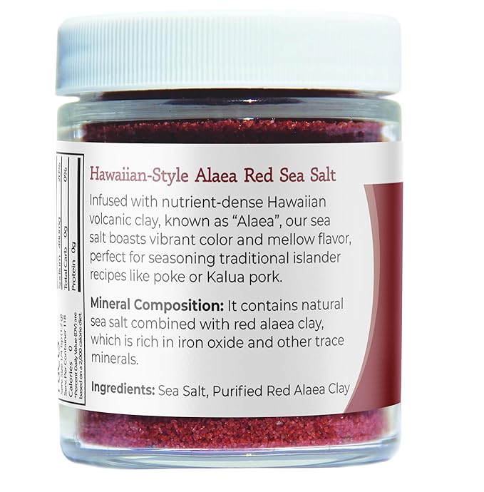 Viva Doria Sal Roja Hawaiana Alaea, Grano Medio, Frasco 5 Oz miniatura 3