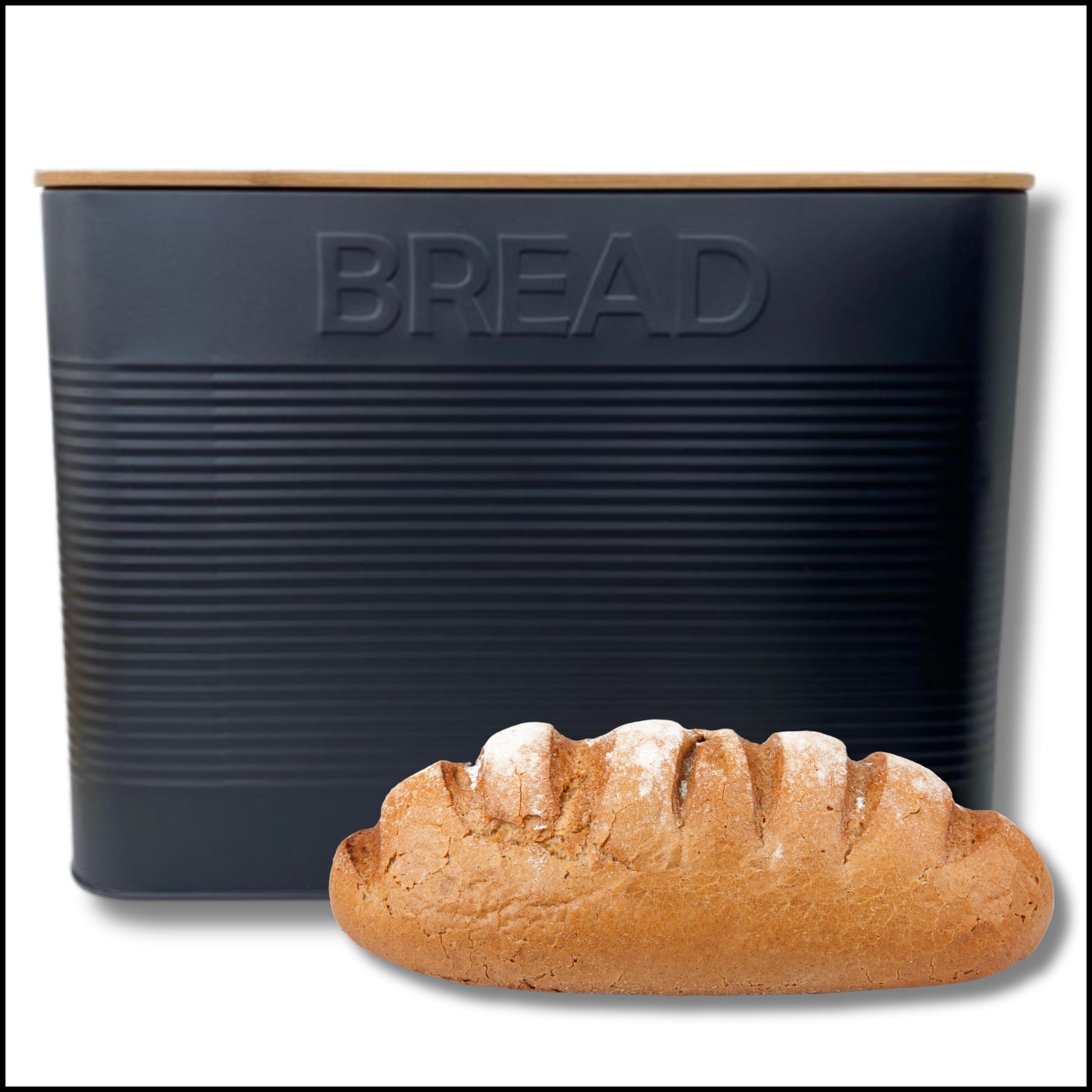 Evanmore Kitchen storage tins bread bin biscuit tin tea coffee sugar canisters pasta tin box (Bread bin)