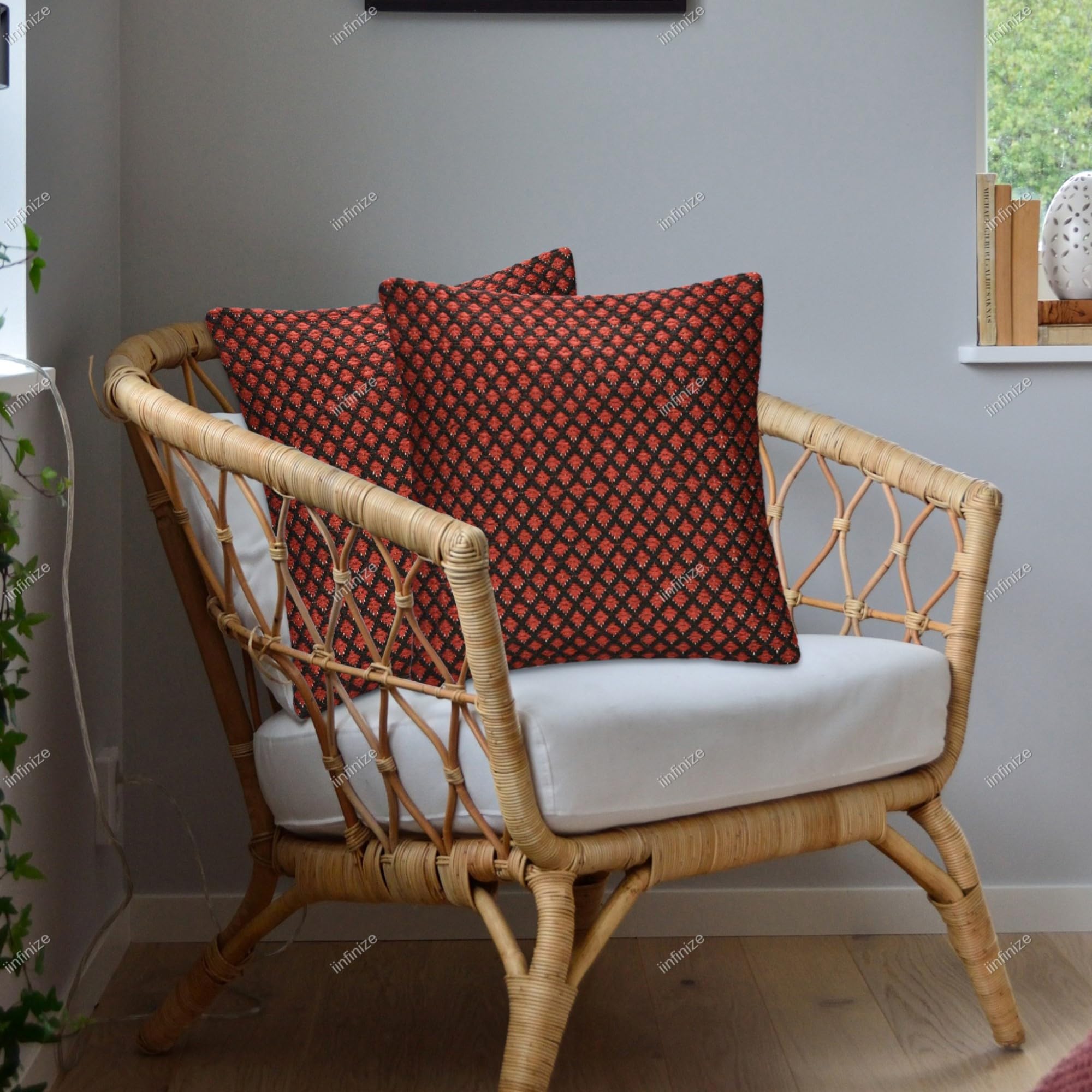 Housse de coussin Kilim 50x50 cm lot de 2 en jute et coton tissé main