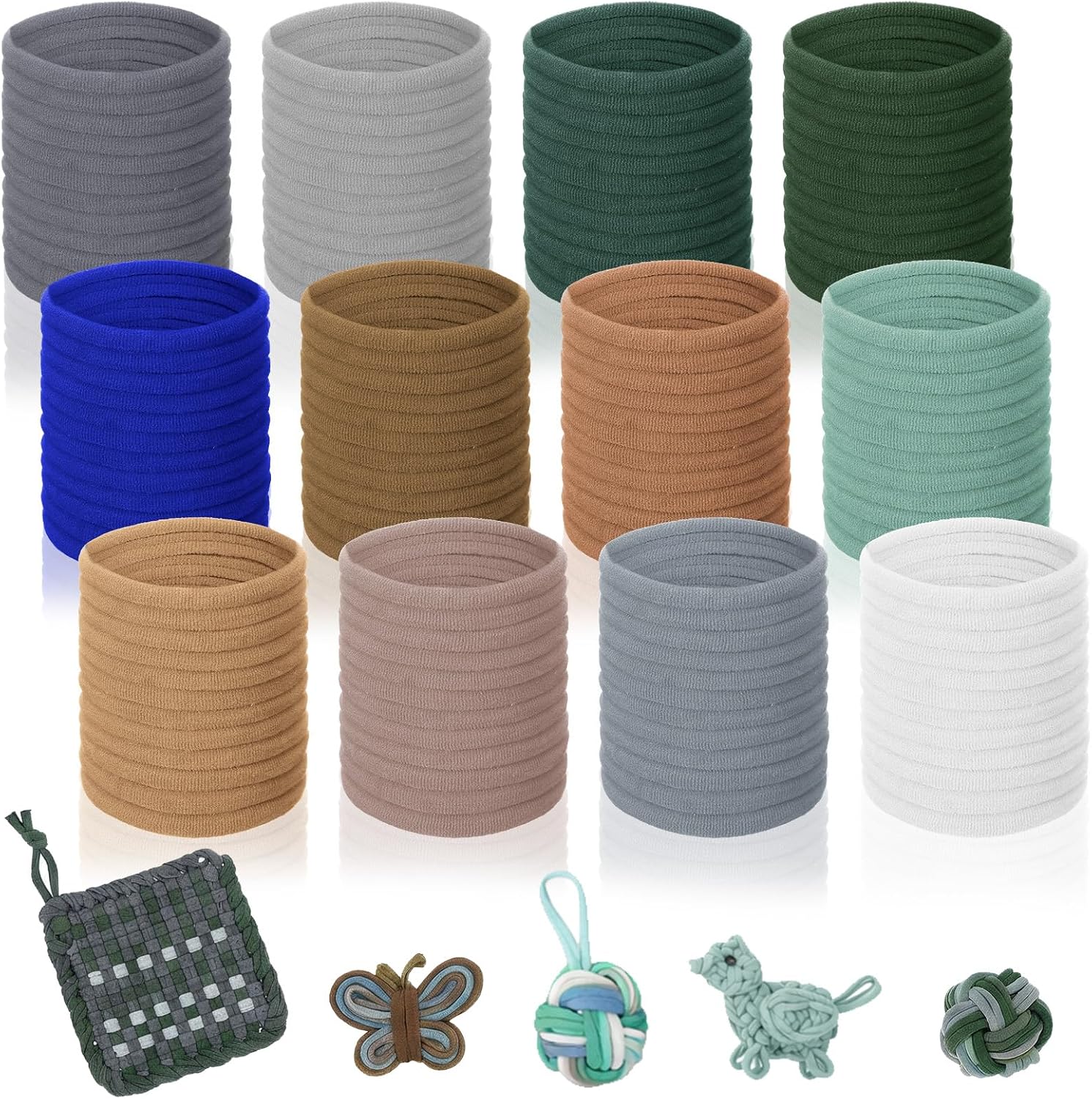 1200 Pcs Weaving Loom Refill Loops, 7 Inch Potholder Loops PU Elastic Colorful Loom Rubber Bands Colorful DIY Weaving Craft Bands for Adults, Craft Enthusiasts (12 Colors)