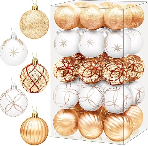 Miniatura 8 de DeckTheHalls Bolas de Navidad Ornamentos, 30 piezas de decoración de Navidad de 2.5 pulgadas para colgar en el árbol de Navidad, adornos de bolas de