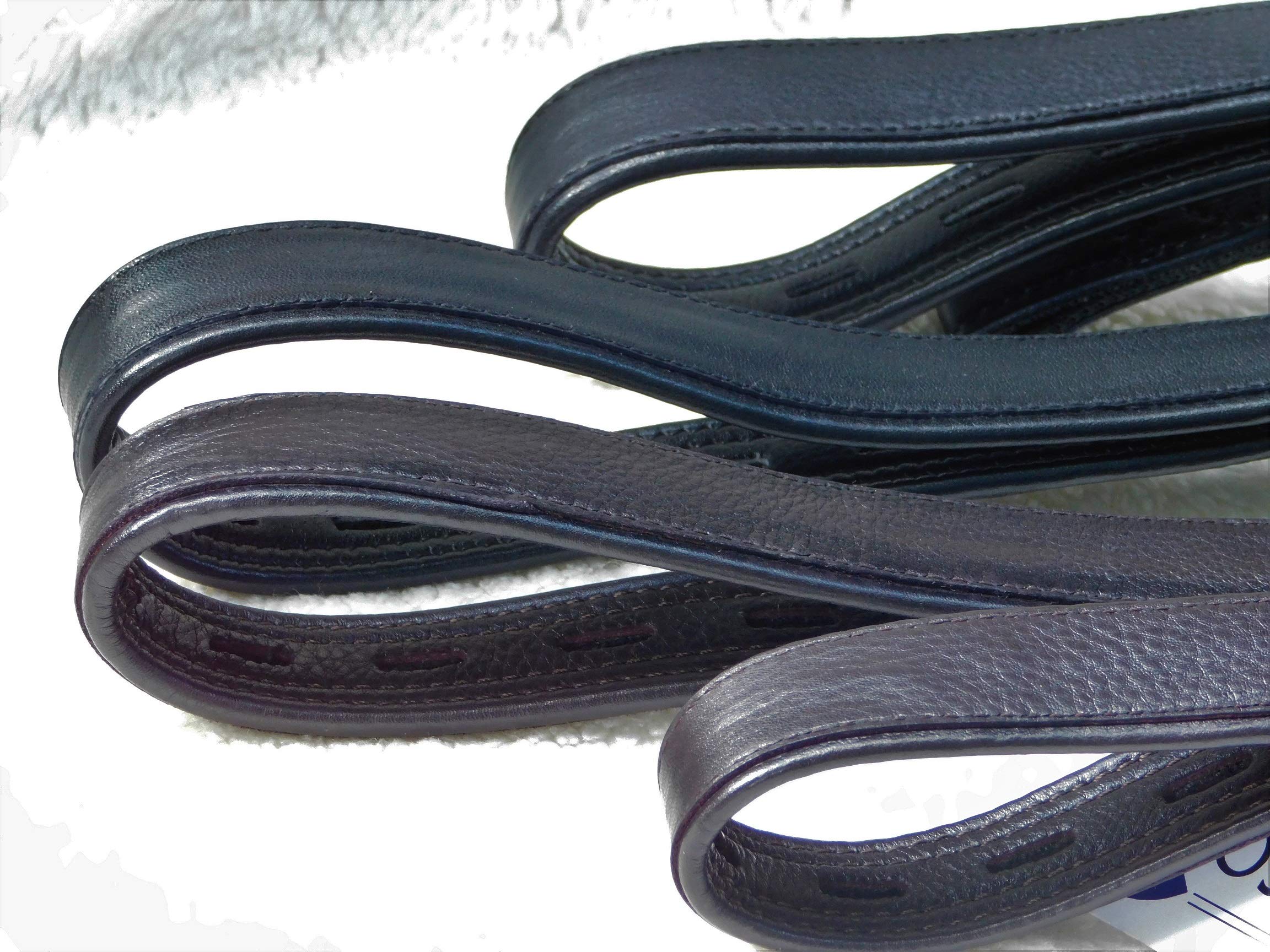 1 Paar Mono Steigbügelriemen Riemen Schwarz Braun Leder/Nylon Webbers 50-69 cm Tysons (Schwarz)