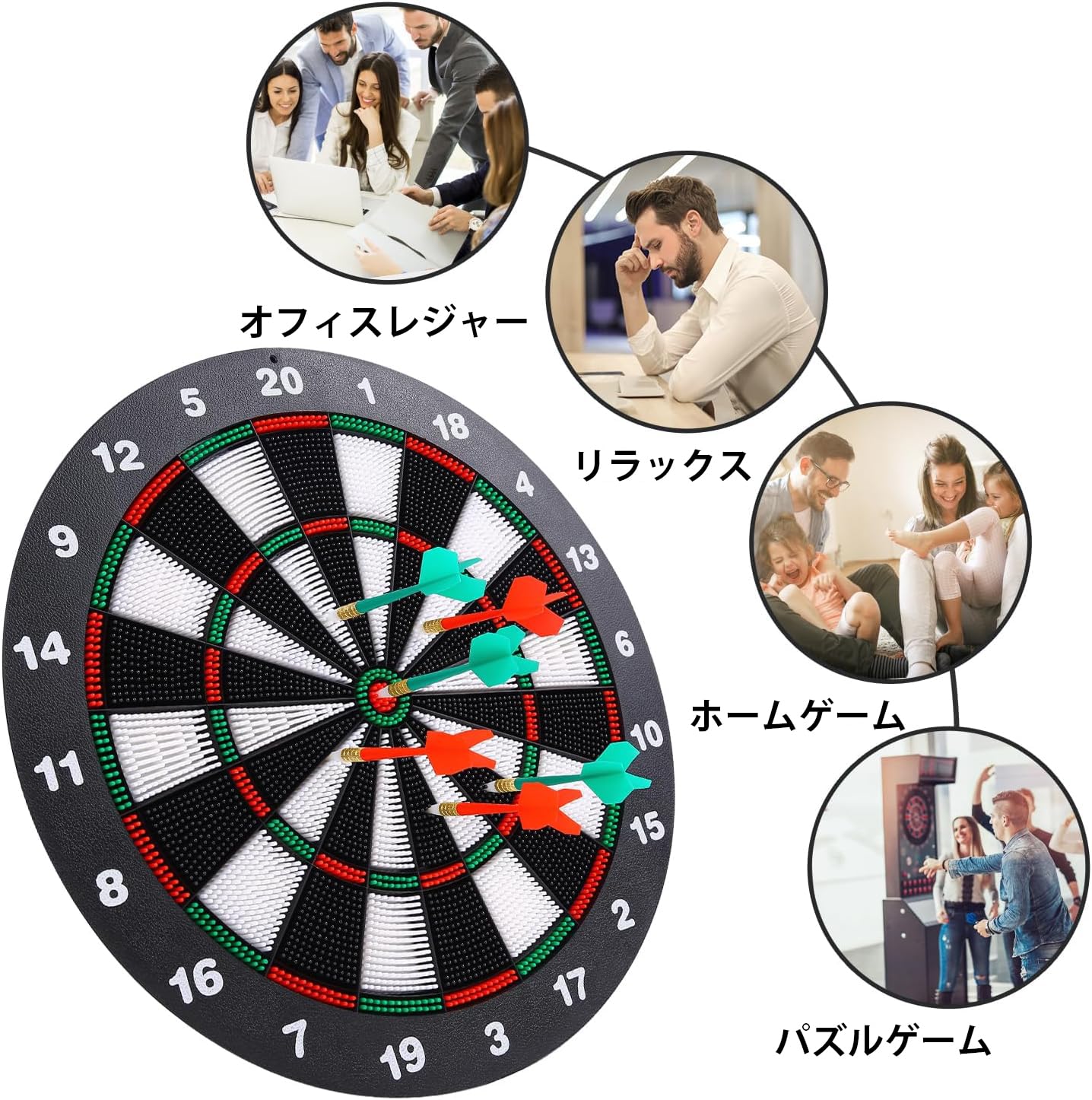 Amazon.co.jp: BKJANYO ダーツボード +6本のダーツ 壁掛け/テーブルに