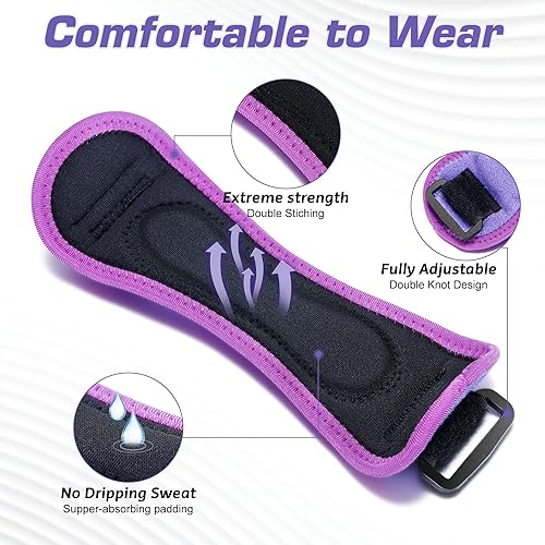 Miniatura 2 de IPOW Paquete de 2 correas de soporte para tendón rotuliano bordado, alivio del dolor de rodilla y estabilizador de rótula, soporte de rodilla para