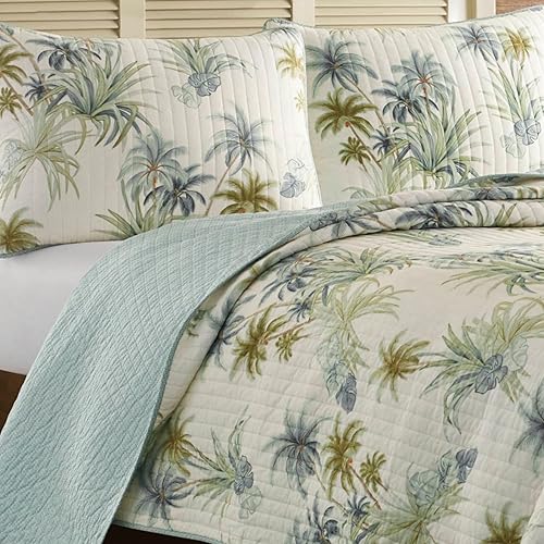 Miniatura 7 de Tommy Bahama - Funda estándar, ropa de cama de algodón con cierre de sobre, prelavada para mayor suavidad (Serenity Palm Blue, 21 x 27 pulgadas)