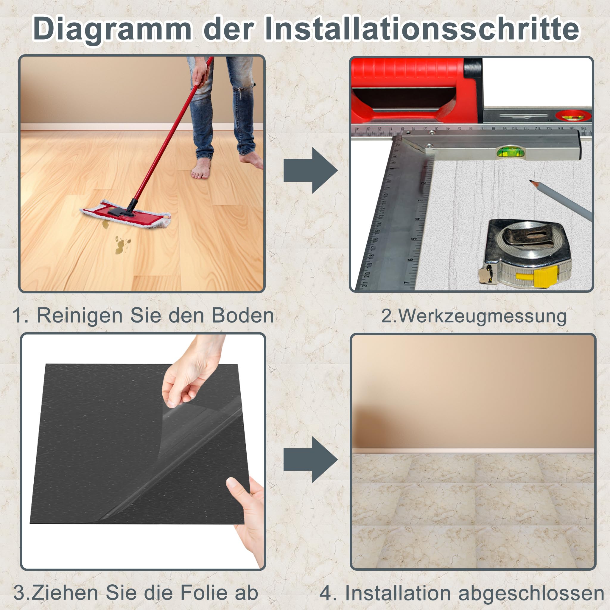 YRHome - Lote de 54 baldosas de PVC autoadhesivas, 5,02 m², 30 x 30 cm, suelo de vinilo laminado impermeable y antideslizante, azulejos decorativos, aspecto de baldosas, roble gris