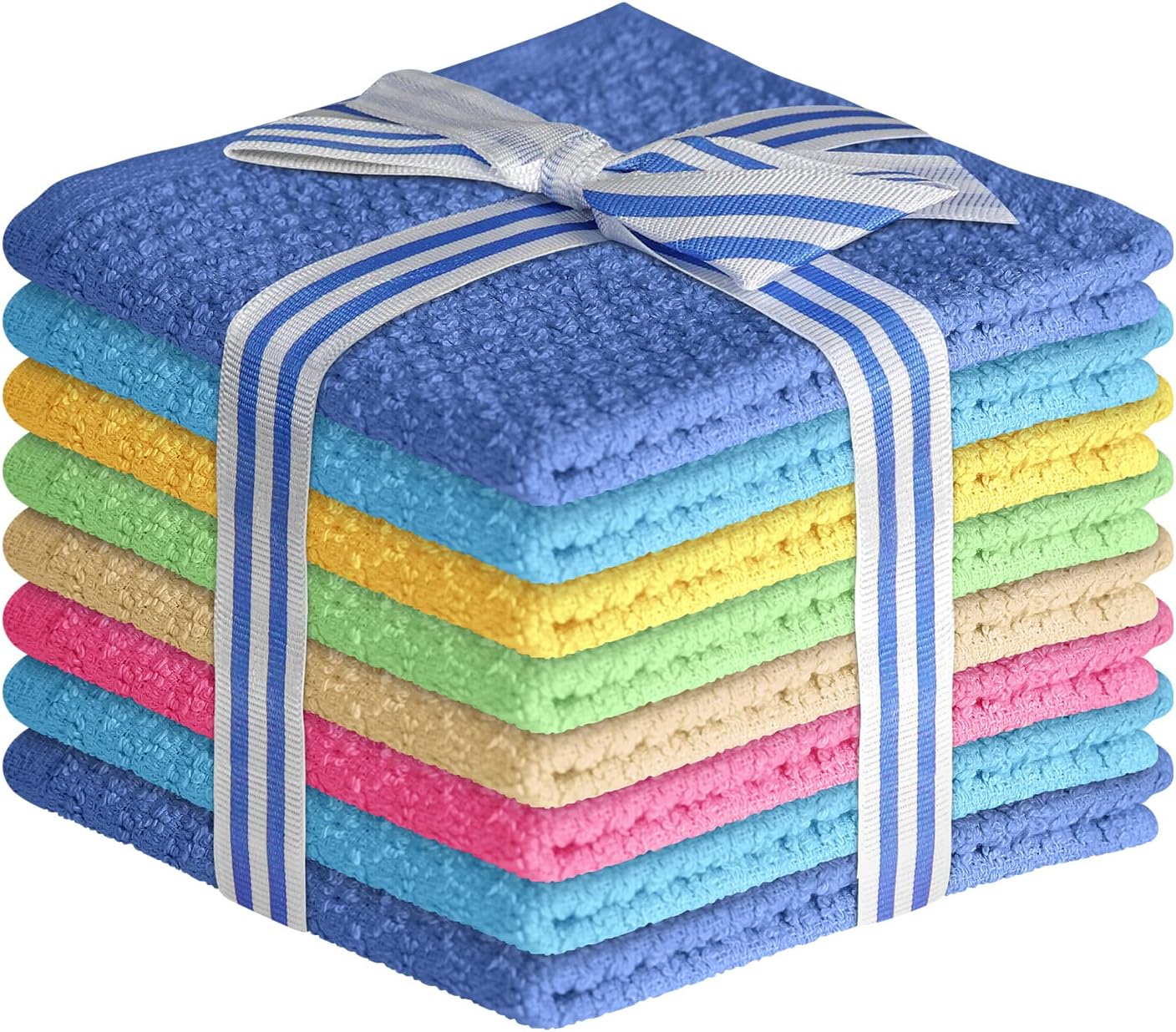 - Elaine Karen Multicolored Body Wash Cloths Cotton Washcloths 8 Pack Cotton wash Cloths for Showering, Face Towels Cotton, Rags for Body - Soft and Absorbent - Wash Cloths for Body, 12 x 12 Inches