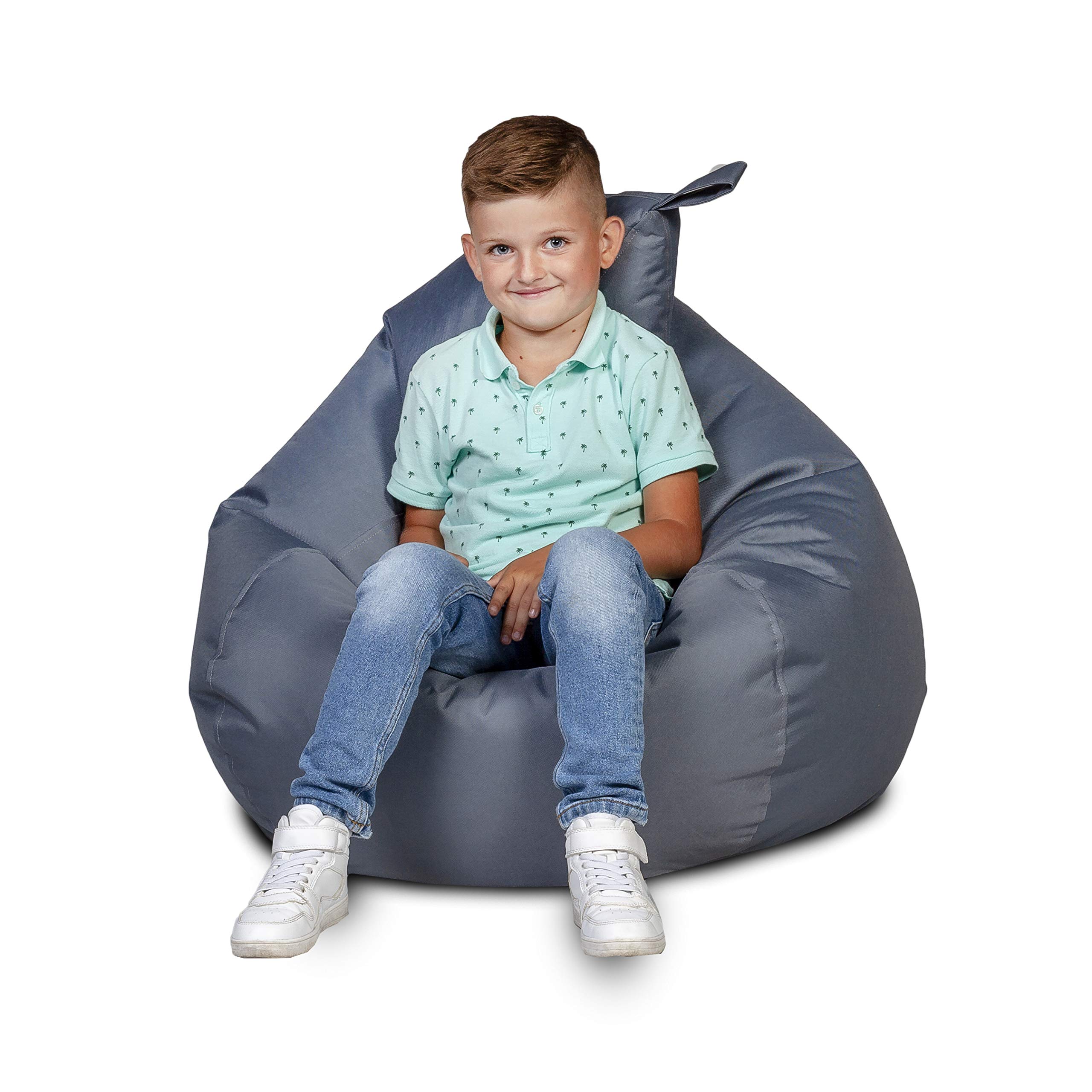 Ecopuf Oscar Puff Fauteuil pour intérieur et extérieur - Pouf en polyester anti-taches avec poignée