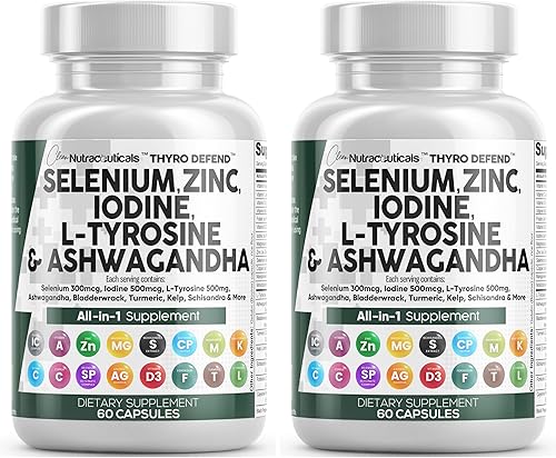 Miniatura 9 de Clean Nutra Selenio 300mcg Yodo 500mcg Apoyo tiroideo para mujeres y hombres | L Tirosina 500mg Ashwagandha Suplemento Bladderwrack, cúrcuma, algas,