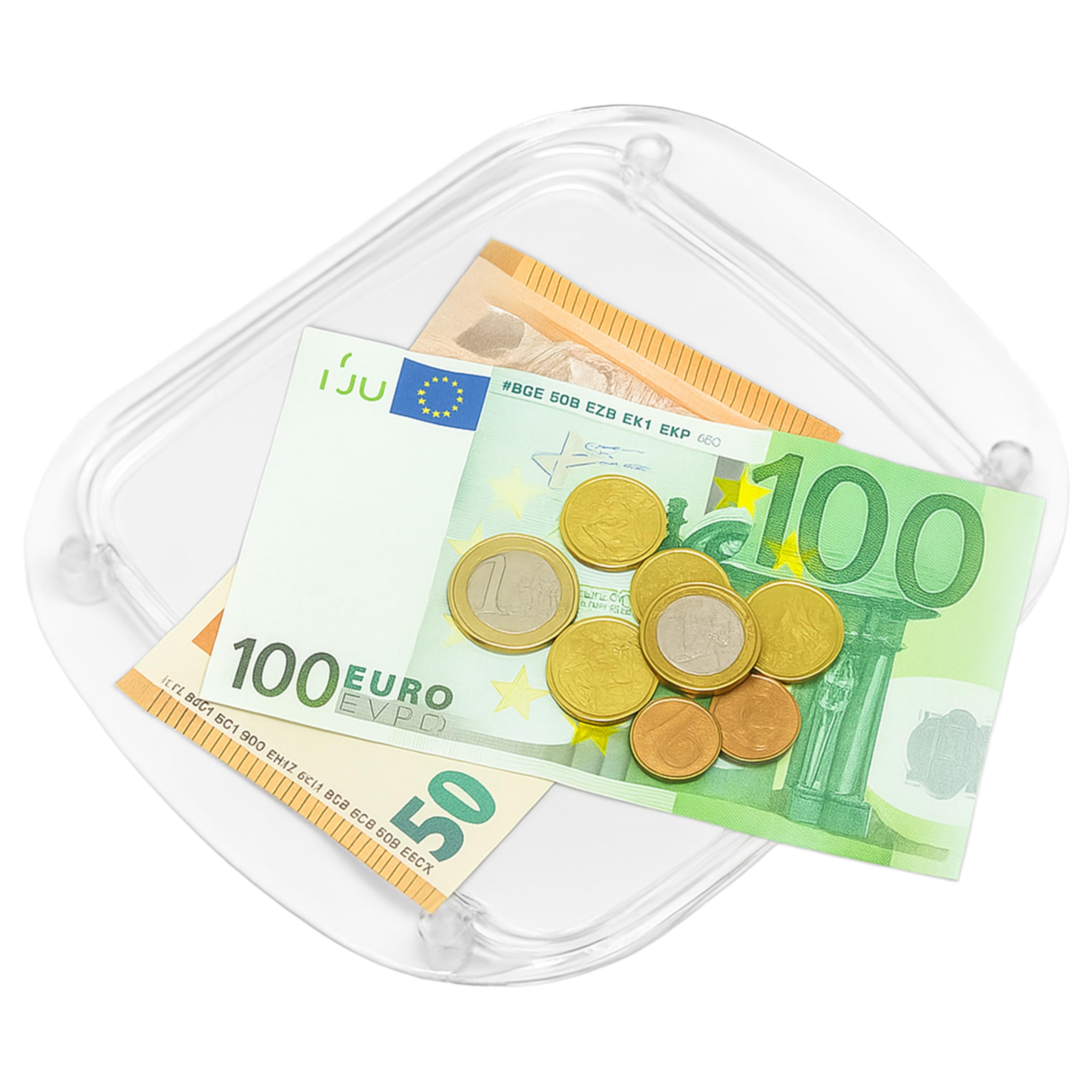 Vassoio Per Pagamento Contante - Piatto Portamonete Trasparente Antiscivolo 21x17 Cm Per Negozi - Foto 5