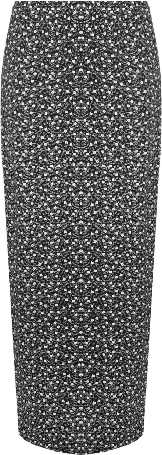 WearAll Women's Monochrome Floral Print Long Stretch Maxi Skirt 14 - Black - 26-28