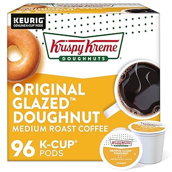 Krispy Kreme Original Glazed Doughnut, Single-Serve Keurig K-Cup Pods, Flavored Medium Roast Coffee, 96 Count