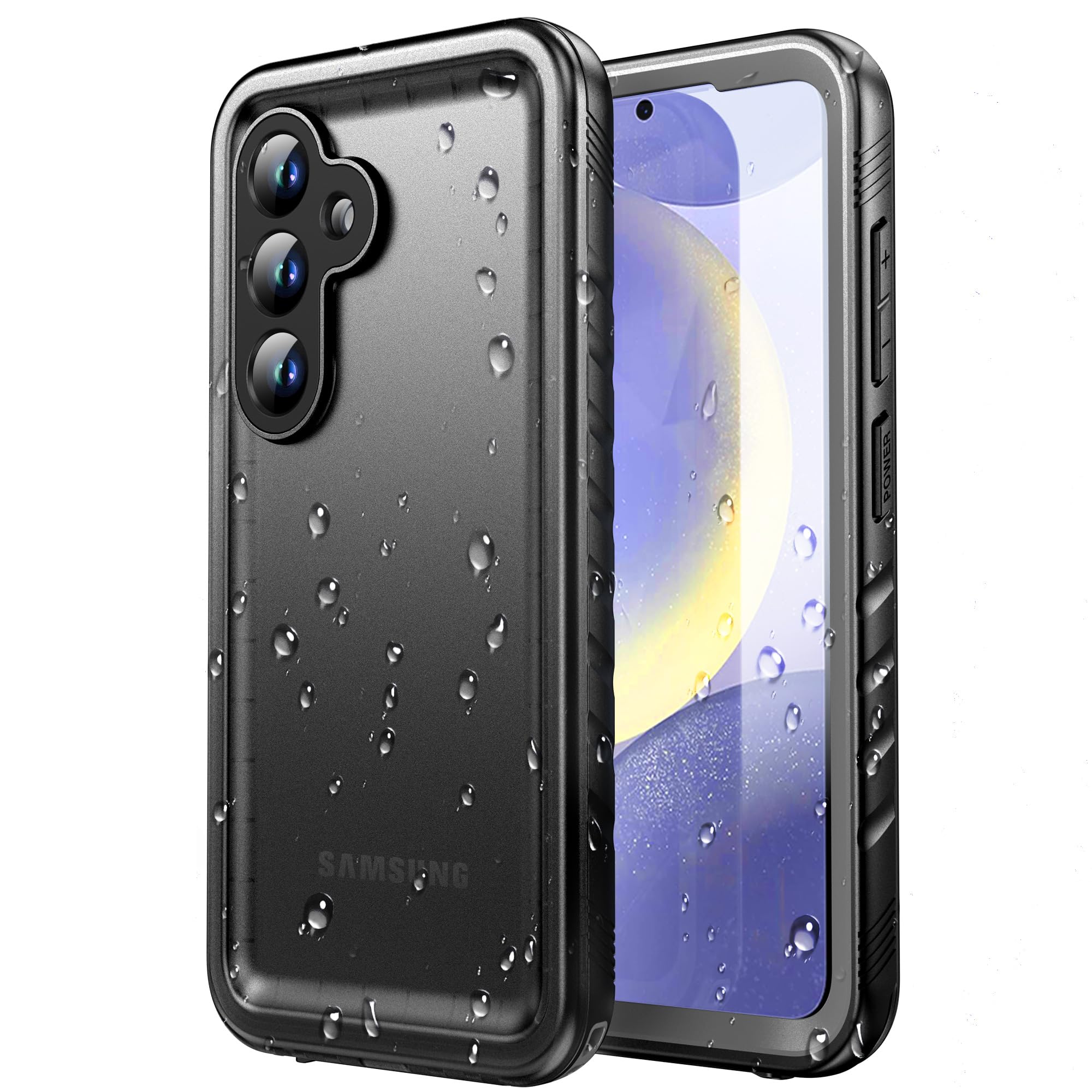 SPORTLINK Designed for Samsung Galaxy S24 Case - IP68 Waterproof/Shockproof/Dustproof, [Built-in Lens & Screen Protector], 360 Full Body Heavy Duty Protective for S24 Waterproof Case 6.2 inch, Black