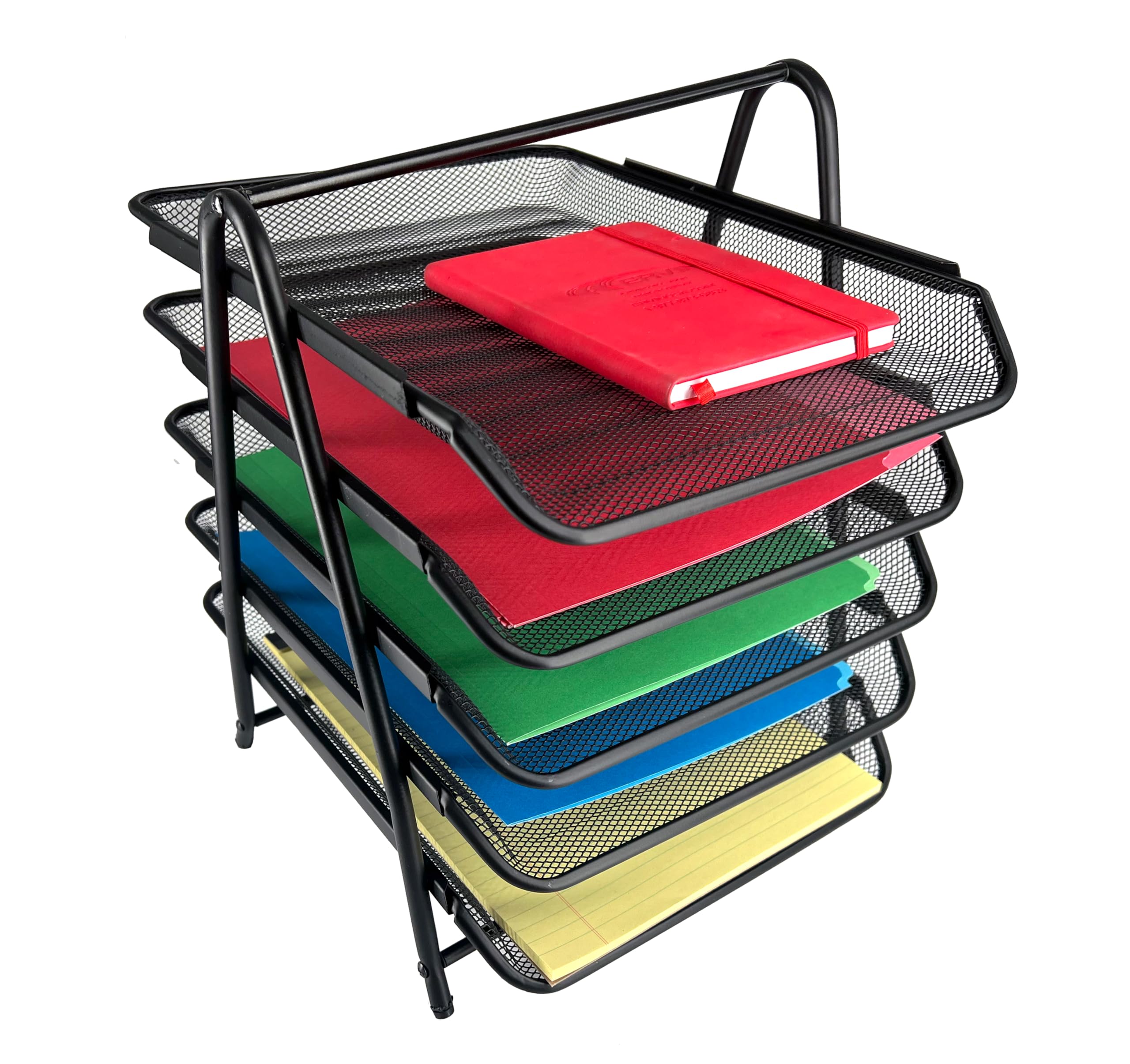 Nbox Zero 5 Sectons Desktop Nclned Fle Organzer - Black - View #11