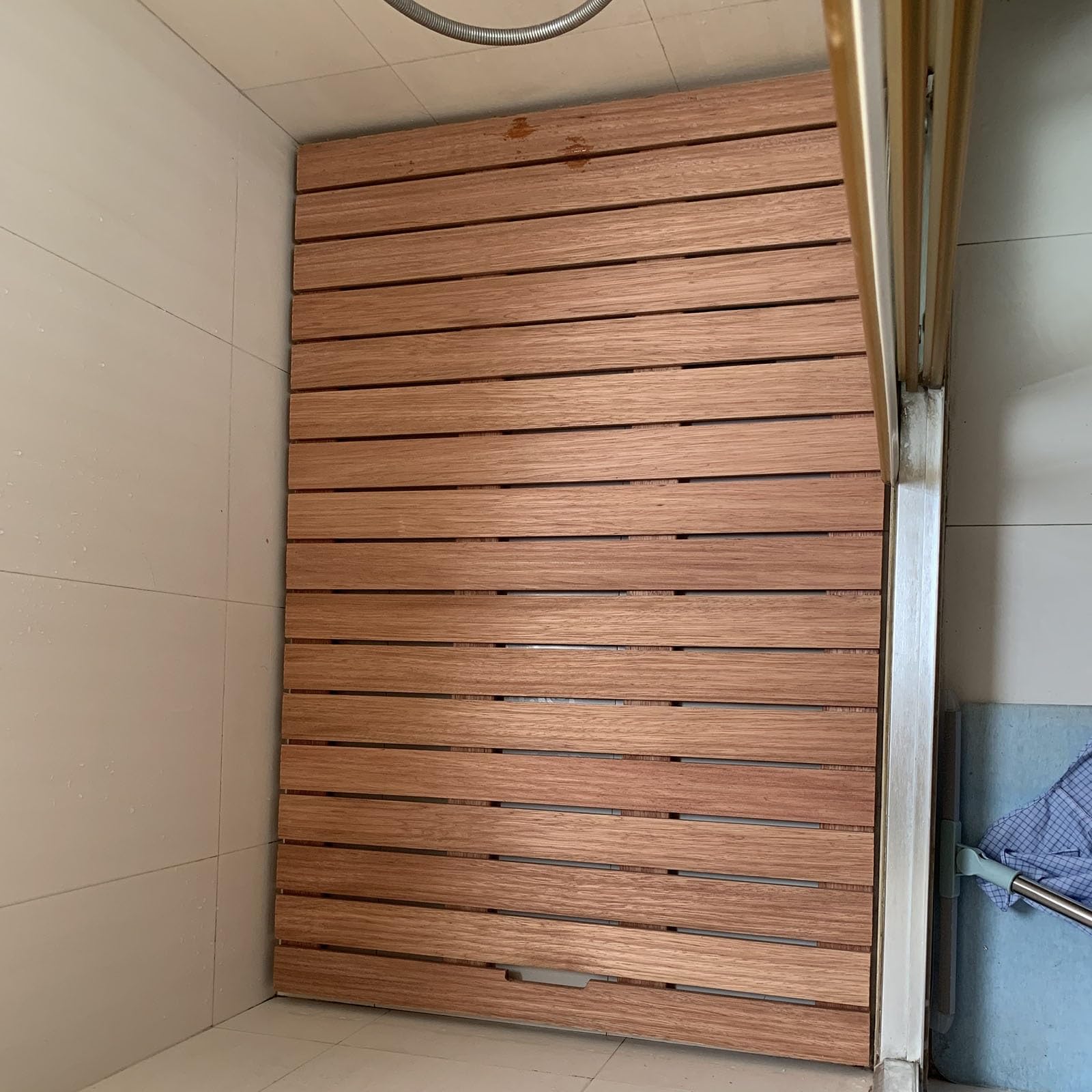 Lar składana mata podłogowa z litego czerwonego cedru pod prysznic 30, 50, 70, 80, 90 cm, mata łazienkowa, dla osób starszych, spa, wanna, prysznic (40 x 70 cm, 16 x 27,5 cala)