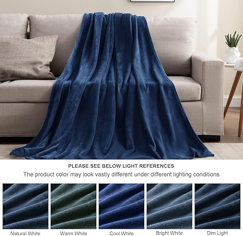 Miniatura 395 de BEDELITE Fleece Blanket White Throw Blanket for Couch & Bed, Luxury Plush Cozy Fuzzy Blanket 50" x 60", Super Soft Warm Lightweight Throw Blanket