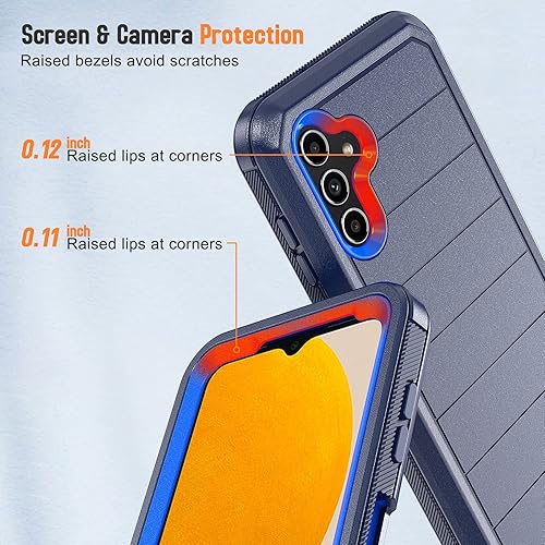 Vista 3 de Funda diseñada para Samsung Galaxy A13 5G con clip para cinturón y soporte, funda resistente de triple capa de cuerpo completo con protector