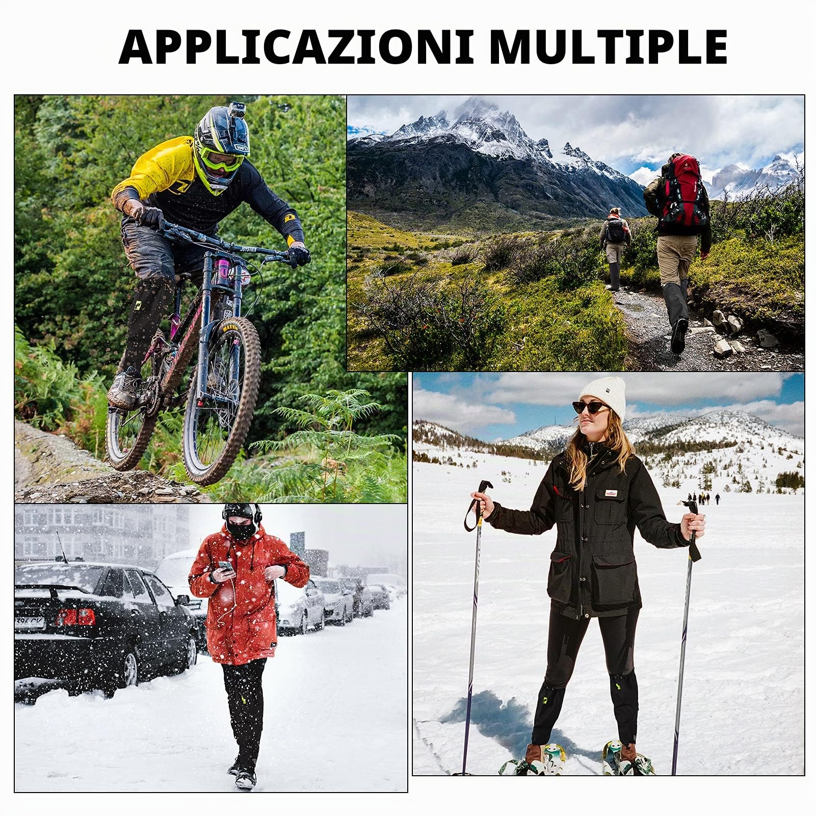 ROCKBROS Ghette Impermeabili Calde Outdoor da Sci, Attrezzatura da Sci, Gambali Antipioggia Anti-Neve per Escursionismo, Trekking, Correre, Alpinismo, Arrampicata Anti-Fango Invernale Unisex S-3XL