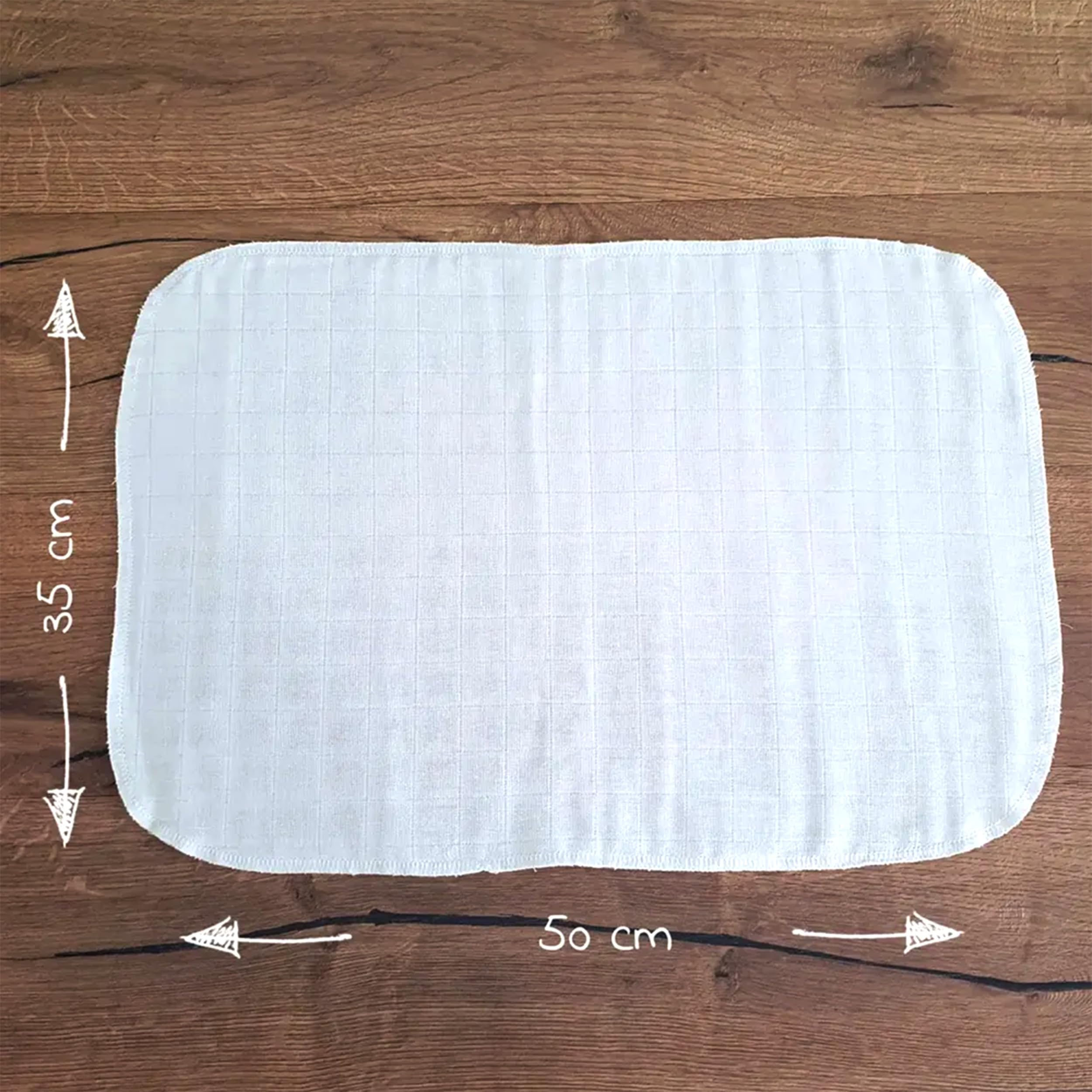 MAKIAN Mussole Neonato Cotone - Mussoline 35x50 cm, Testati Oeko-Tex Standard 100 - Conf. 10 Quadrotti Cotone Neonato Tessuto 4 Strati - Bianco