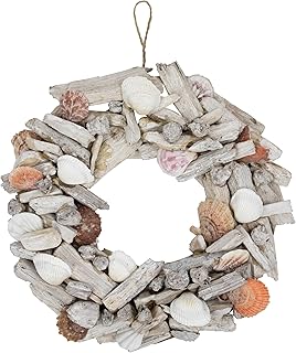 Weathered Driftwood and Seashell Artificial Wreath - 12"