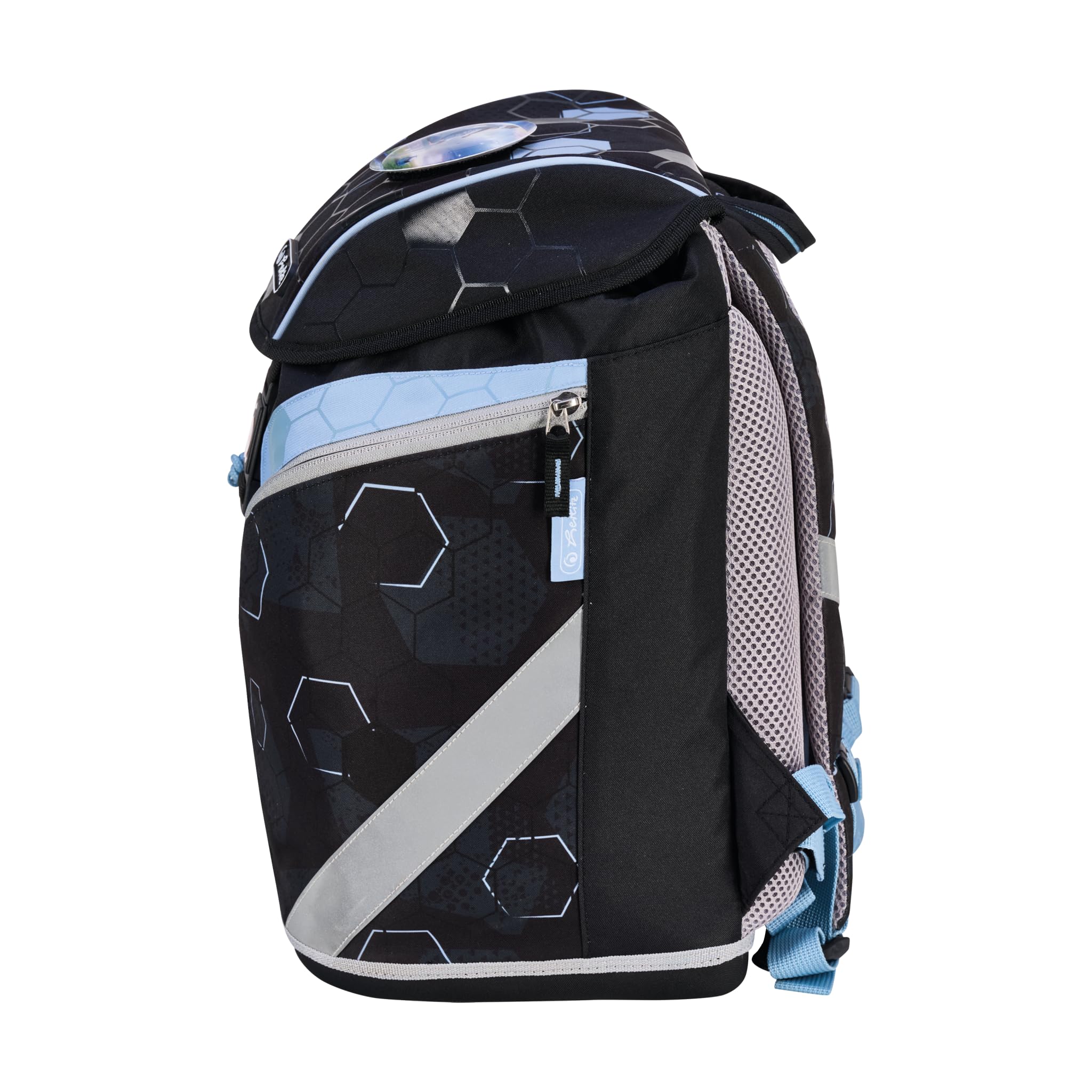 Herlitz SoftLight Plus Greenline tornister szkolny dla dzieci, uniseks, niebieski, niebieski, 38 x 28 x 23 cm, 18 l