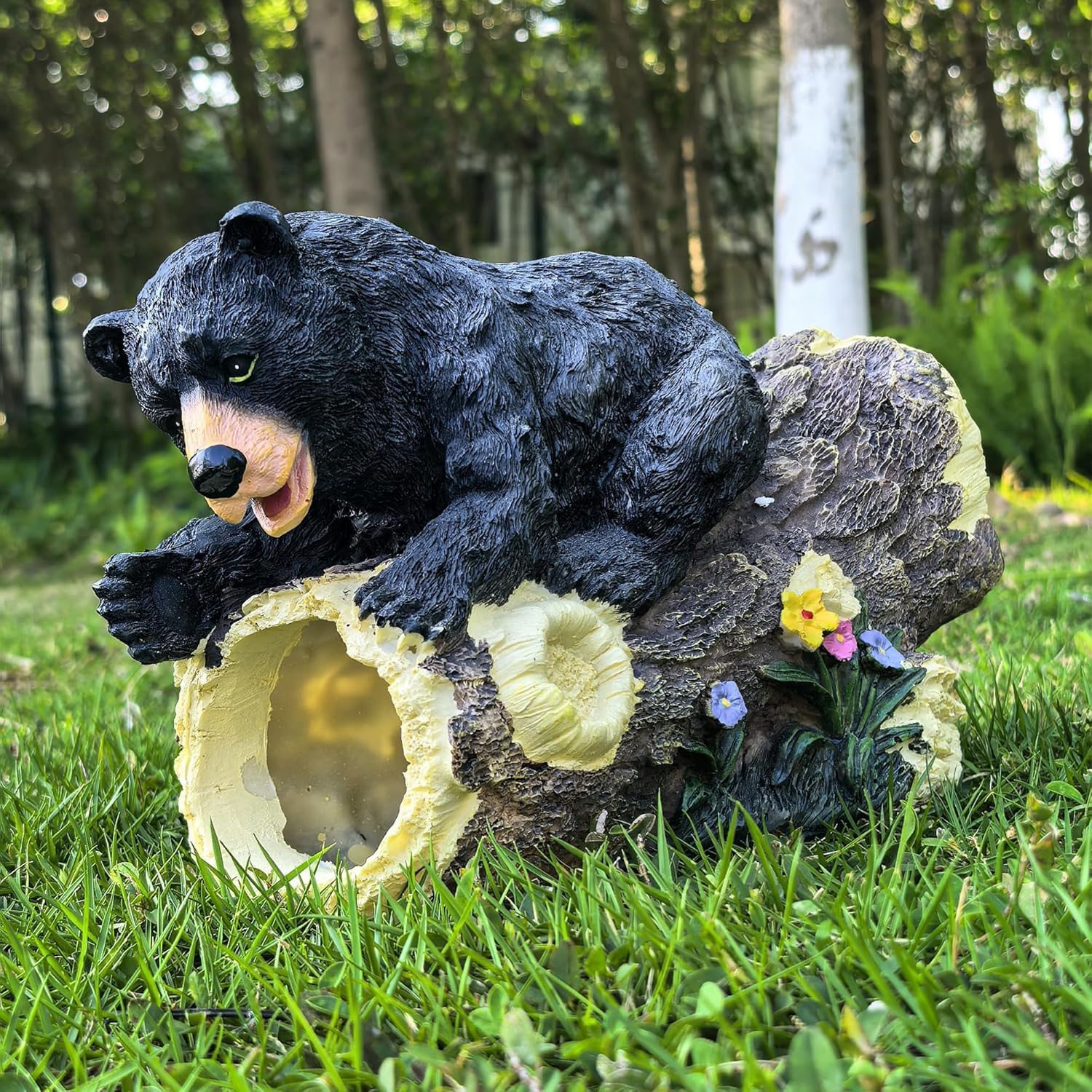 Gutter Downspout Extensions Statue Decorative 3" x 4",Bear Decorative Rain Gutter Downspout Extension Figurine Decor Sculpture for Lawn Yard