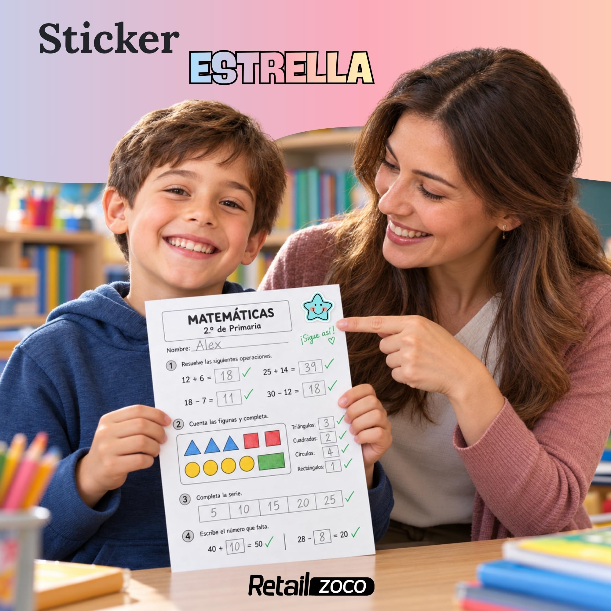 Pegatinas de Estrellas Animadas para Niños, star stickers, 1 Unidad - imagen 2