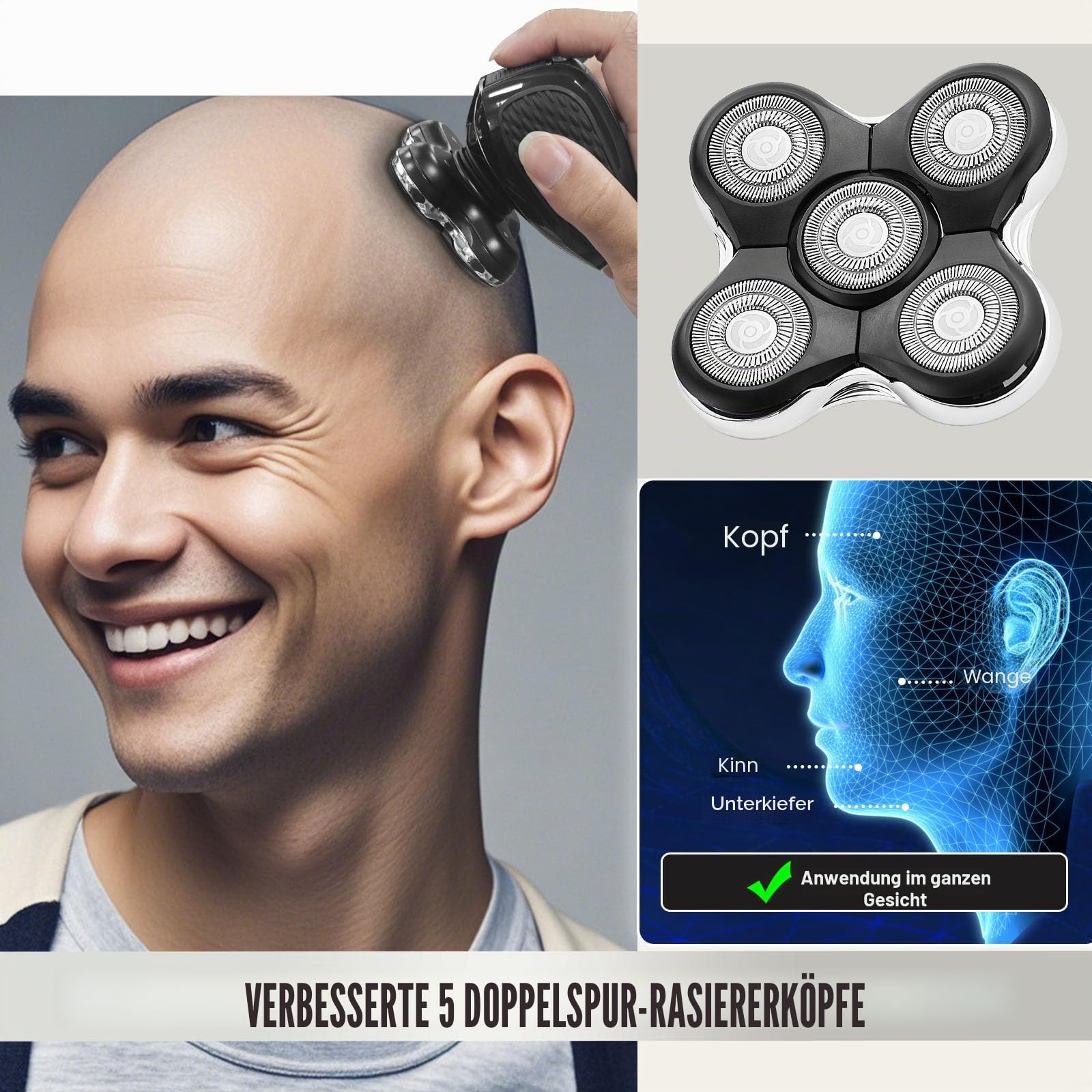 RX5 Ersatz-Scherköpfe für Remington Balder Pro XR1500, XR1501, RX5, 3 Stück