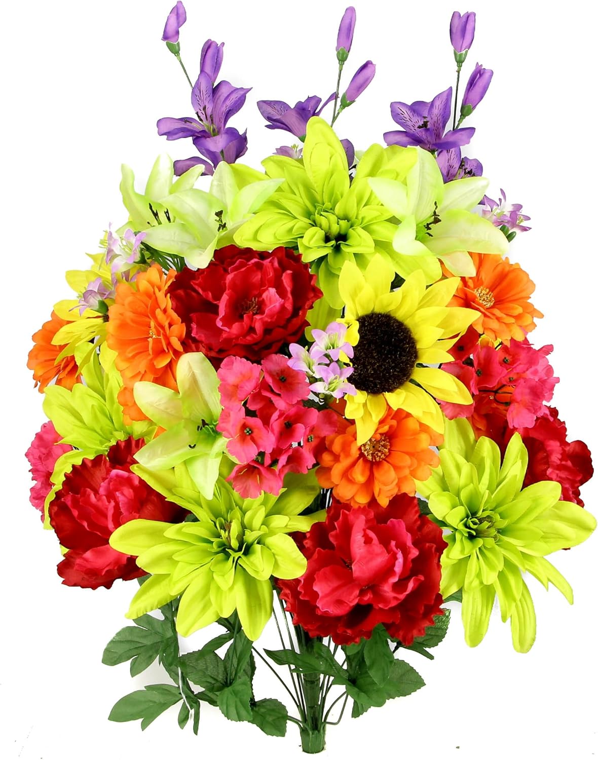 Amazon Com Admired By Nature 36 Stems Artificial New Dahlia Sunflower Peony Hydrangea Mixed Flower Bush Bl Or Home Kitchen