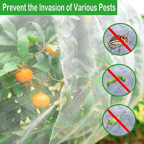 Miniatura 4 de Red de jardín de 4 x 10 pies, mosquitera, cubiertas de plantas para protección de plantas, vegetales, flores, red de jardín, barrera de plagas