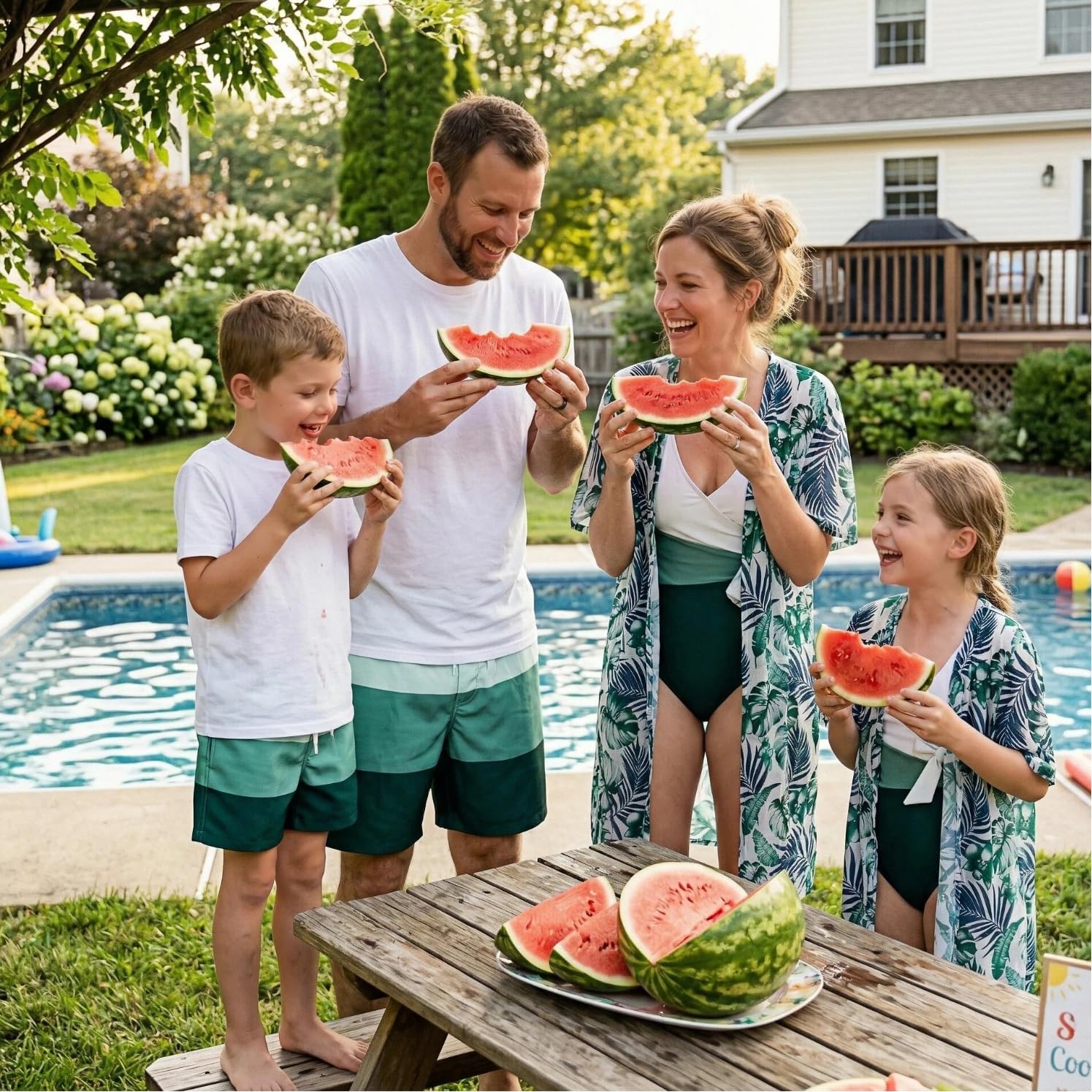 IFFEI Mommy and Me Family Matching Swimsuits One Piece Tummy Control Bathing Suit with Cover Up