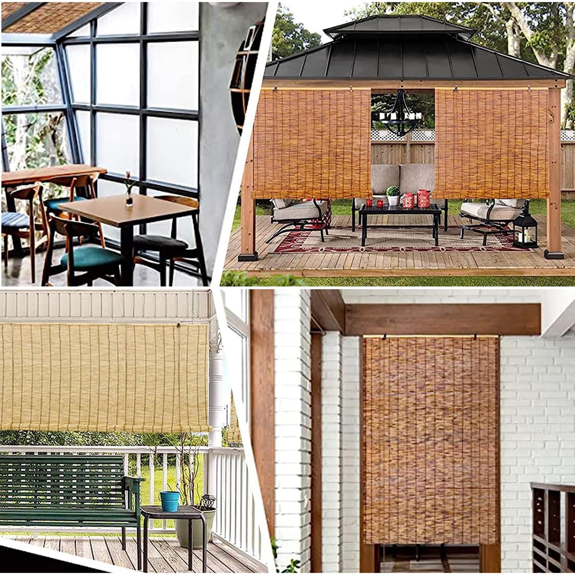 Amazon.de: Bambusrollo Aussenbereich Wetterfest,Bambus Rollos Outdoor  Vorhang,Senkrechtmarkise Jalousie Auen,Rollo Raffrollo Bambus Jalousien  Innen,Sonnenschutz Balkon,Sichtschutz Seitenzug Springrollos ( Color