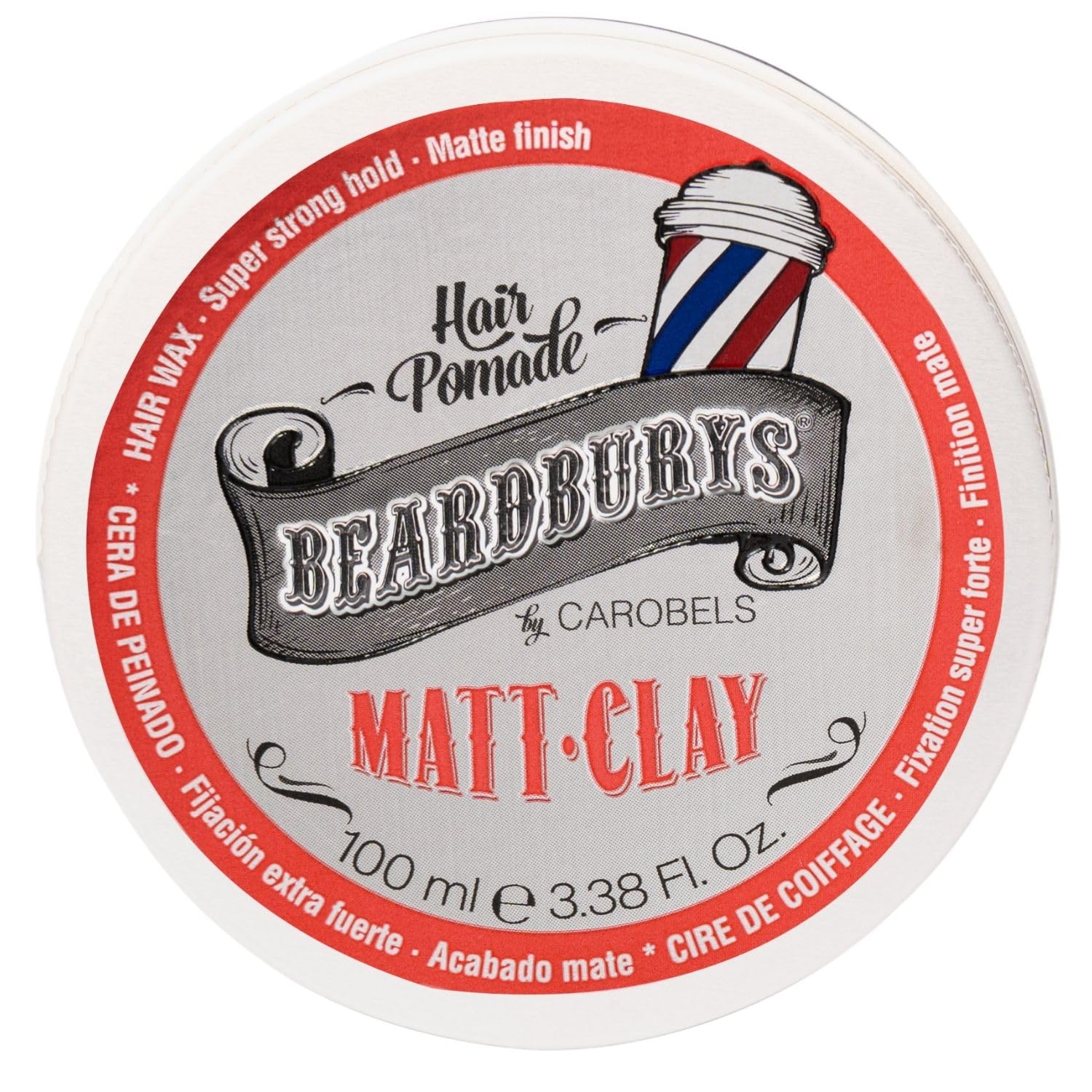 BY CAROBELS BEARDBURYS Hair Pomade Matt Clay Matt Hair Wax for Men Extreme Hold Professional Fibrous Water Based Hair Paste for Hair Styling 100ml