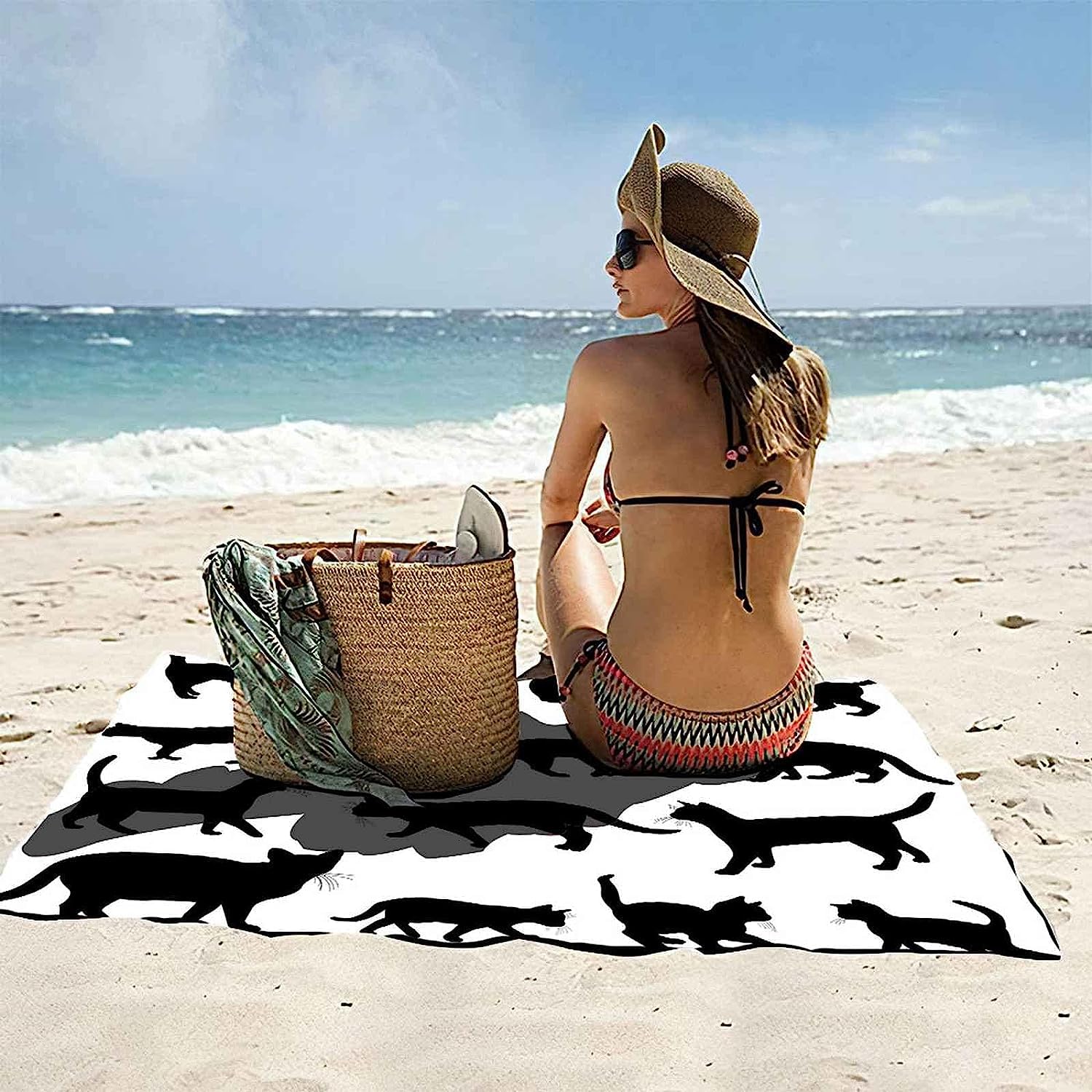 Telo Mare, Telo Fitness, Telo Da Palestra, 200 X 200 Cm, Asciugamano In Microfibra, Compatto, Asciugatura Rapida, Ultra Assorbente, Ultra Leggero, Per Sport, Tema Travel, Modello Anim -9U9S+C2Y4-6B1J
