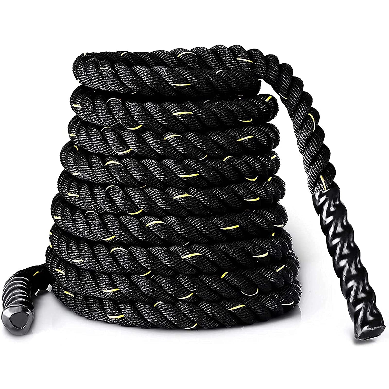 Battle Rope, 1,5 Zoll Durchmesser Poly Dacron Gewichtetes Trainingsseil, für Home Gym Fitnessübungen Seil (Size : 15m)