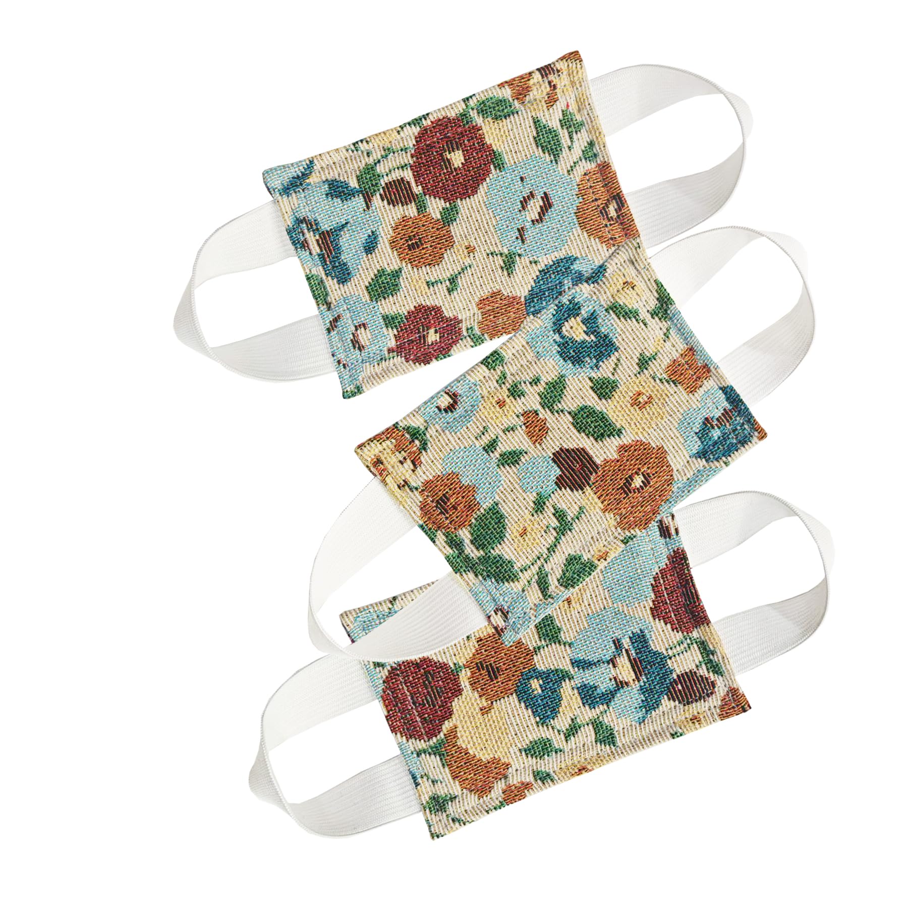 Baby Proof Door Silencer &amp; Cloth Latch Cover, Quiet Close Anti-Slam Pads to Prevent Slamming and Accidental Locking, for Nursery and Toddler Safety (3, Beige Floral Pattern, 4.1 * 3.1 inches)