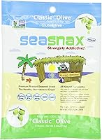 Vista 1 de SeaSnax Alga marina de oliva tostada, 5 hojas, 0.54 onzas (paquete de 4)