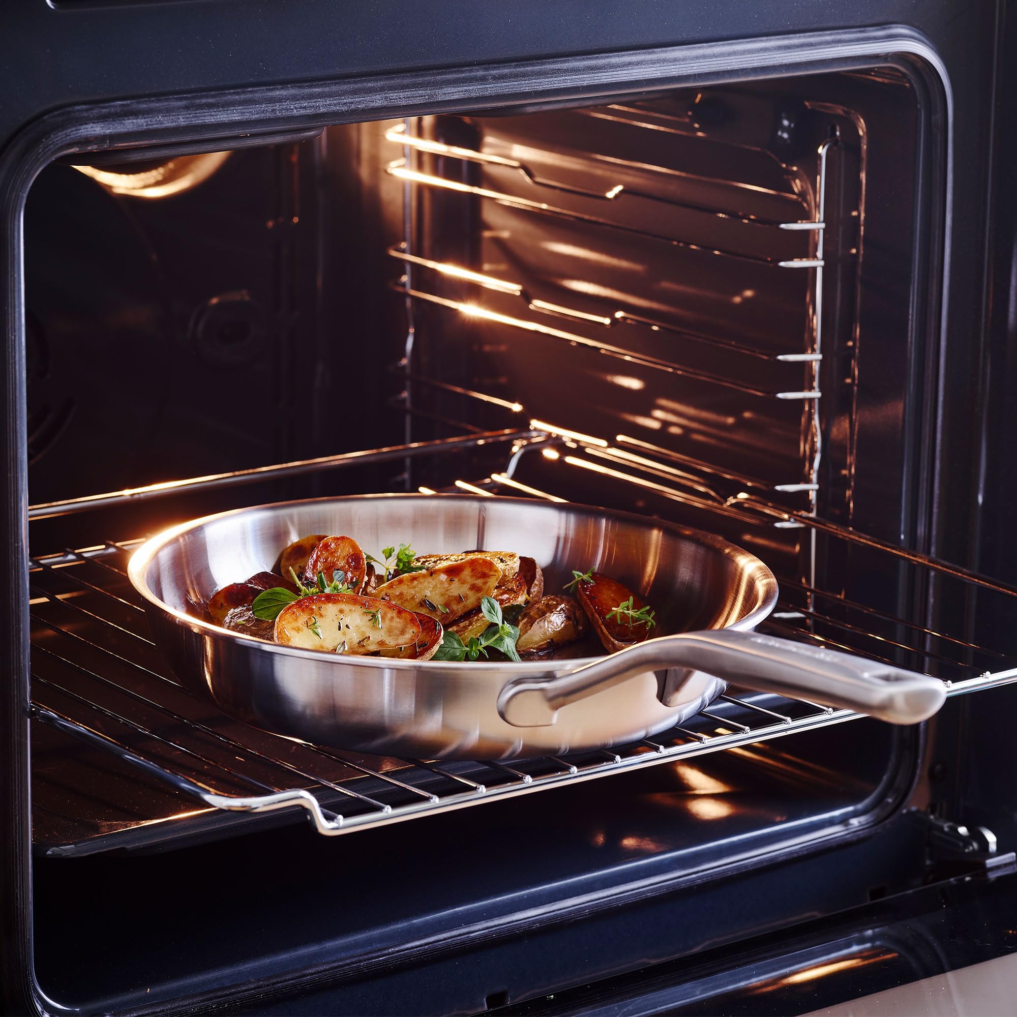 KitchenAid Multi-Ply Stainless Steel 3ply 28cm Wok with Lid