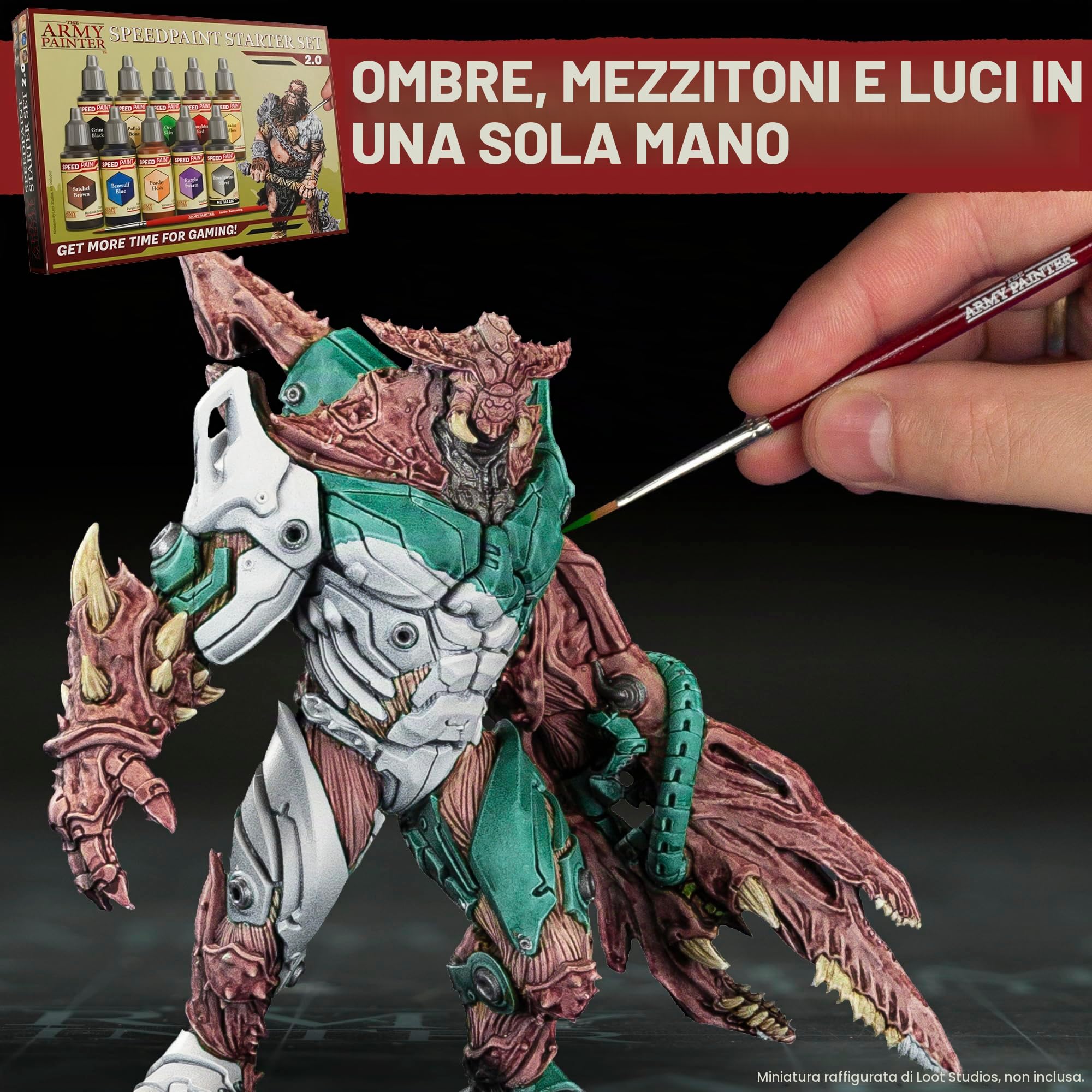 The Army Painter, Starter Bundle Plus+, kit di pittura per principianti | Speedpaint 2.0 e Warpaints Fanatic Starter Set, Wargamers XL Wet Palette e 2 pennelli, DnD e Warhammer