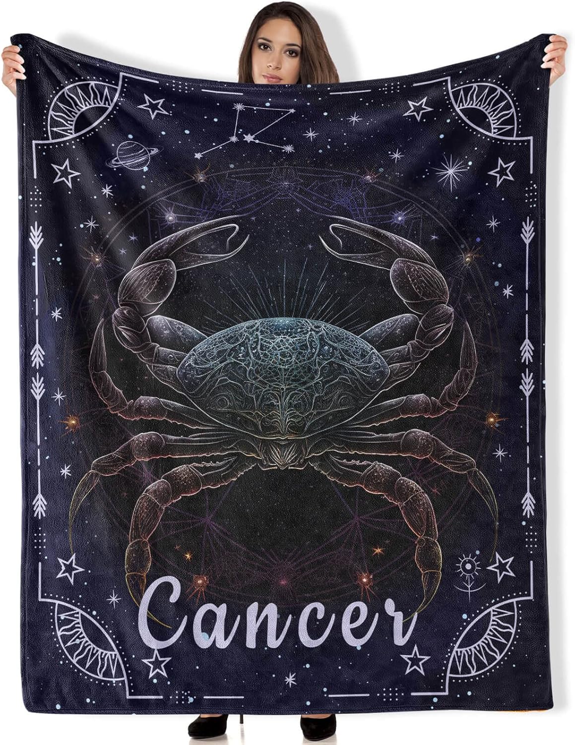 BEOIIBIRD Cancer Zodiac Blanket Gifts, 60"x50" Throw