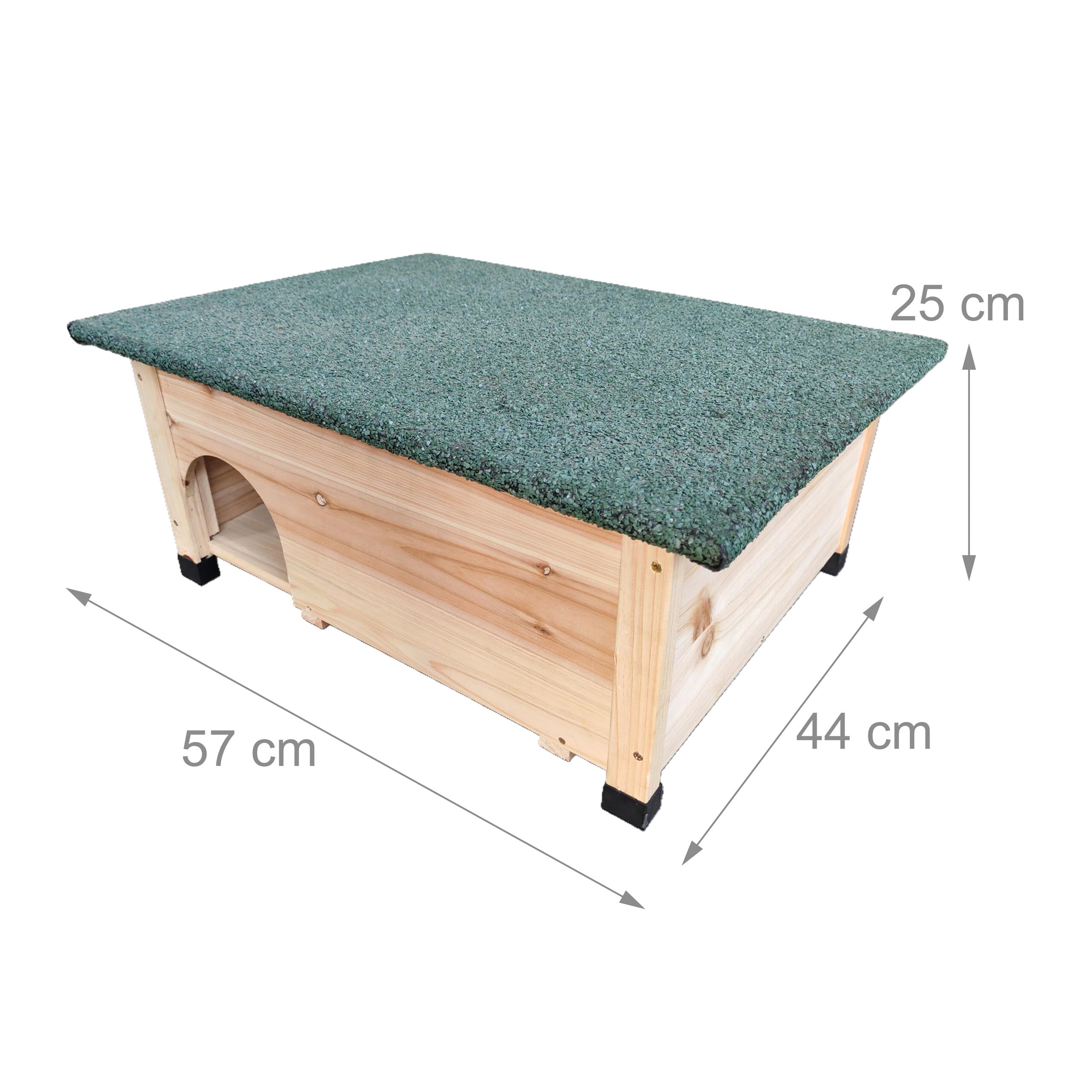 Relaxdays Igelhaus mit Boden, Labyrintheingang, wetterfestem Dach, Holz, 25 x 57 x 44 cm, Igelhäuschen, Natur